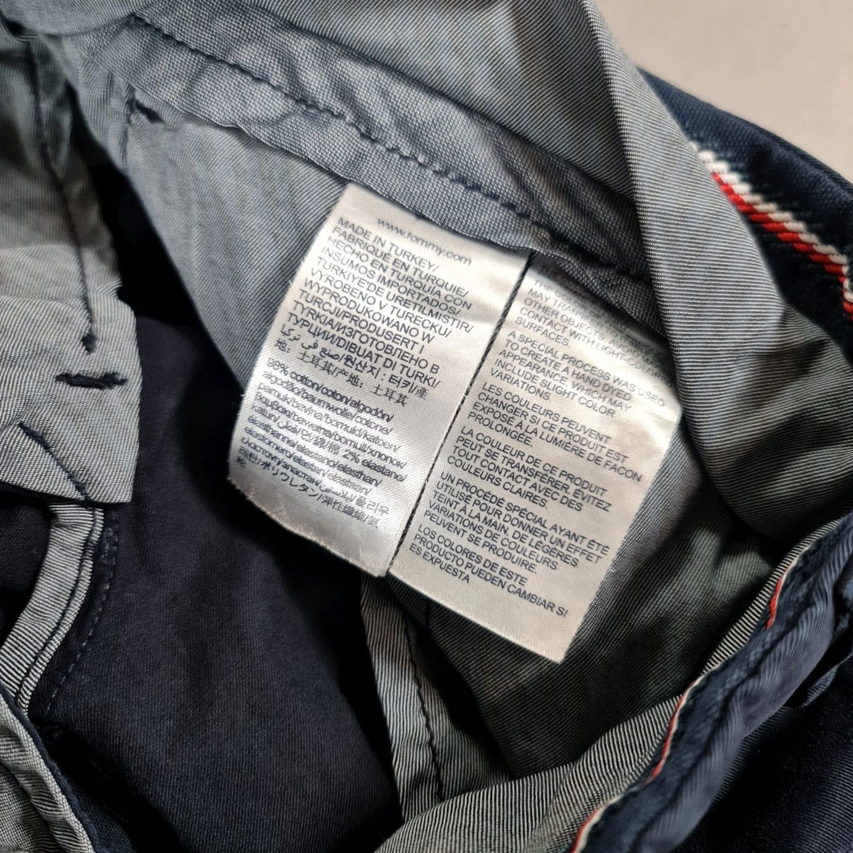 Tommy Hilfiger VINTAGE Tommy Hilfiger Mens Chino Trousers Navy Blue W33 L32 Hampton Slim Stretch Pants Size US 33 - 6 Thumbnail