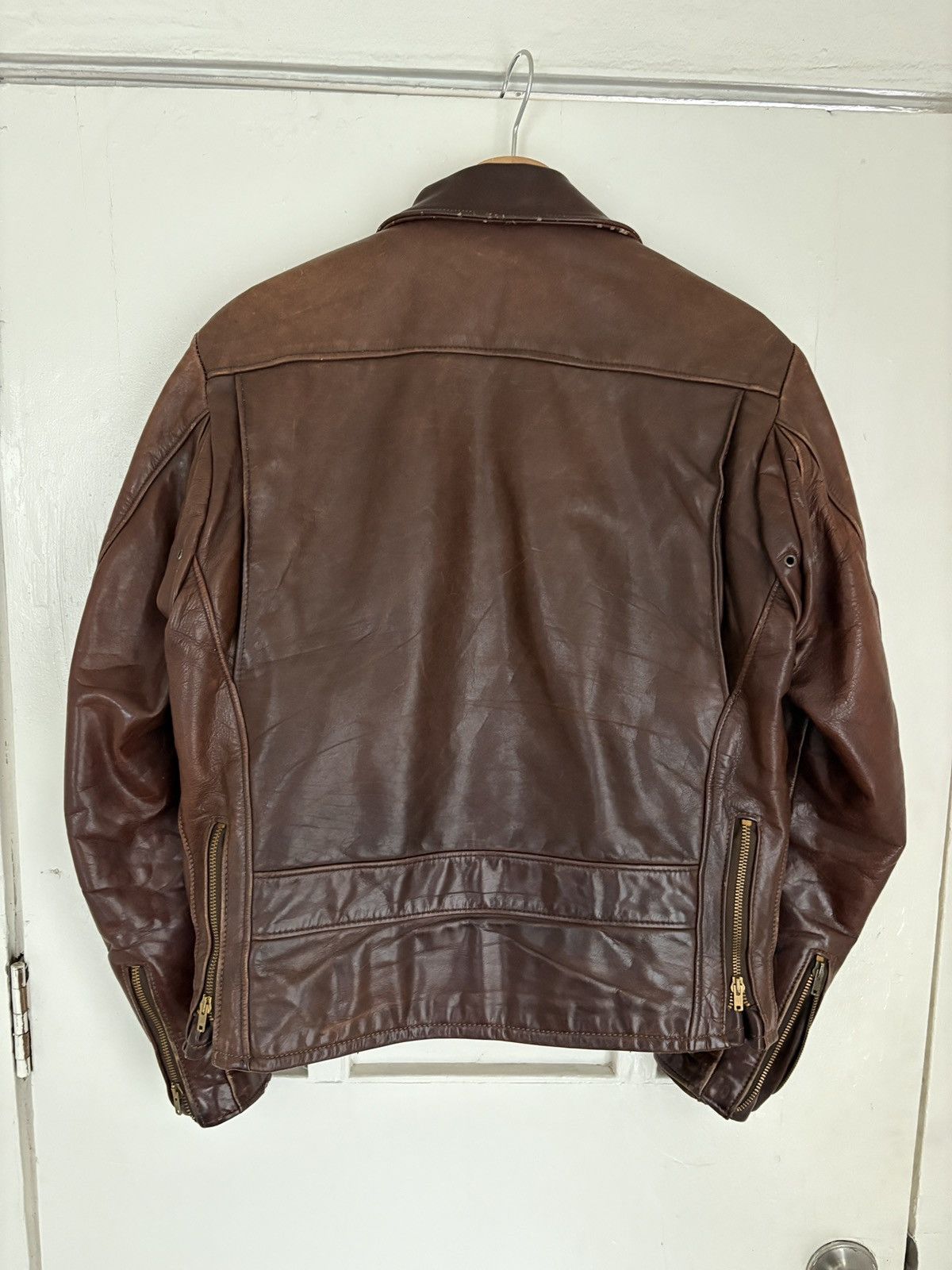 Schott Vintage Schott Brown Motorcycle Jacket Fur Lined Size US M / EU 48-50 / 2 - 13 Thumbnail