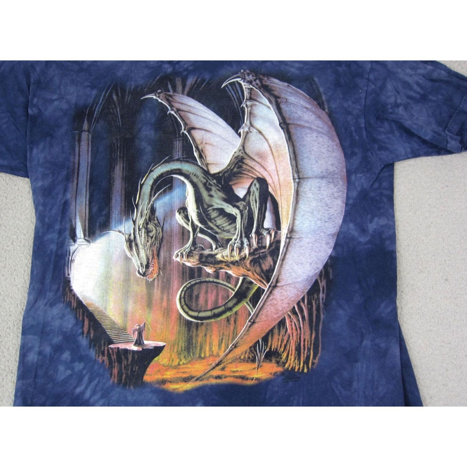 The Mountain Vintage The Mountain Shirt 2XL XXL Blue Wizard Dragon Merlin Excalibur Y2K Mens Size US XXL / EU 58 / 5 - 2 Thumbnail
