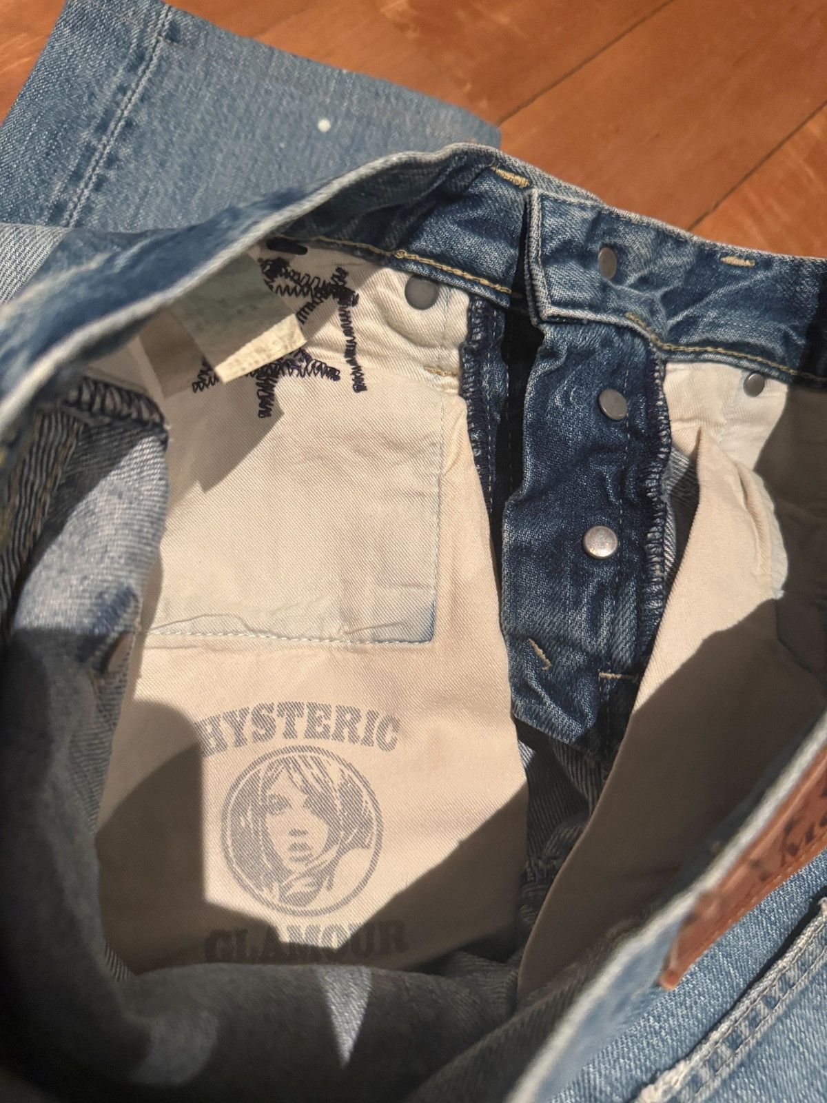 Hysteric Glamour Hysteric Glamour Flared Studded Paint Denim Jeans Size US 30 / EU 46 - 10 Thumbnail