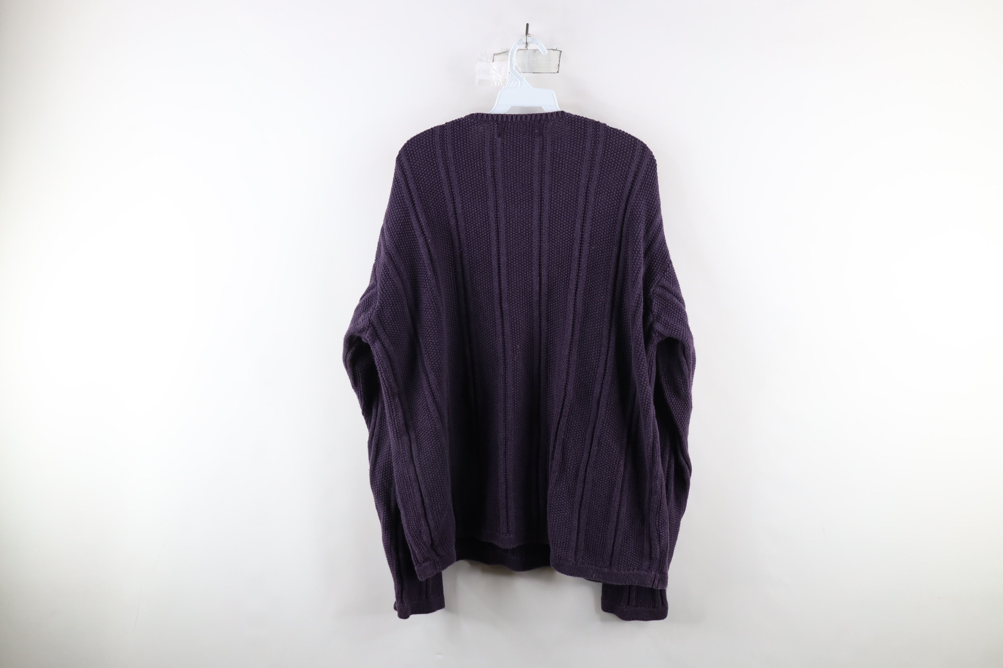 Vintage Vintage 90s Streetwear Thermal Ribbed Knit Sweater Purple Size US XL / EU 56 / 4 - 5 Thumbnail