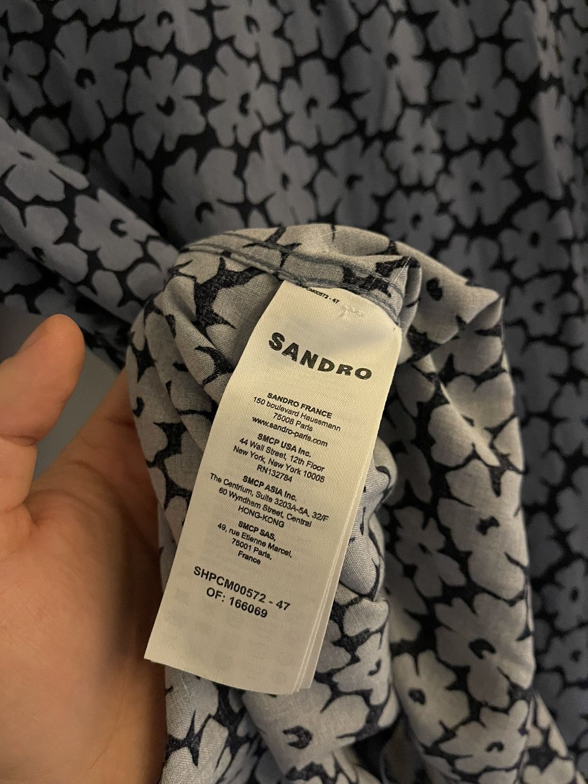 Sandro Sandro Paris Flowers print grey viscose shirt button up Size US M / EU 48-50 / 2 - 8 Thumbnail