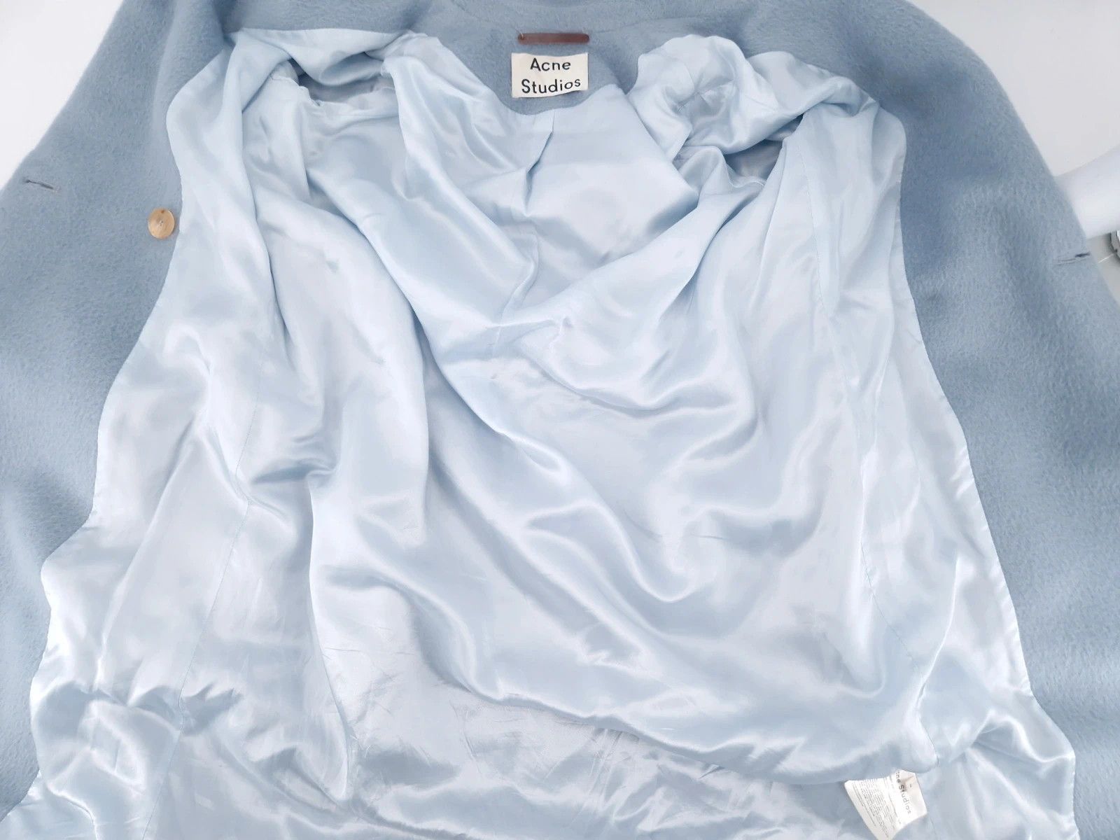 Acne Studios Acne Studios Elga Hairy Coat in Baby Blue Alpaca Size XS / US 0-2 / IT 36-38 - 8 Thumbnail