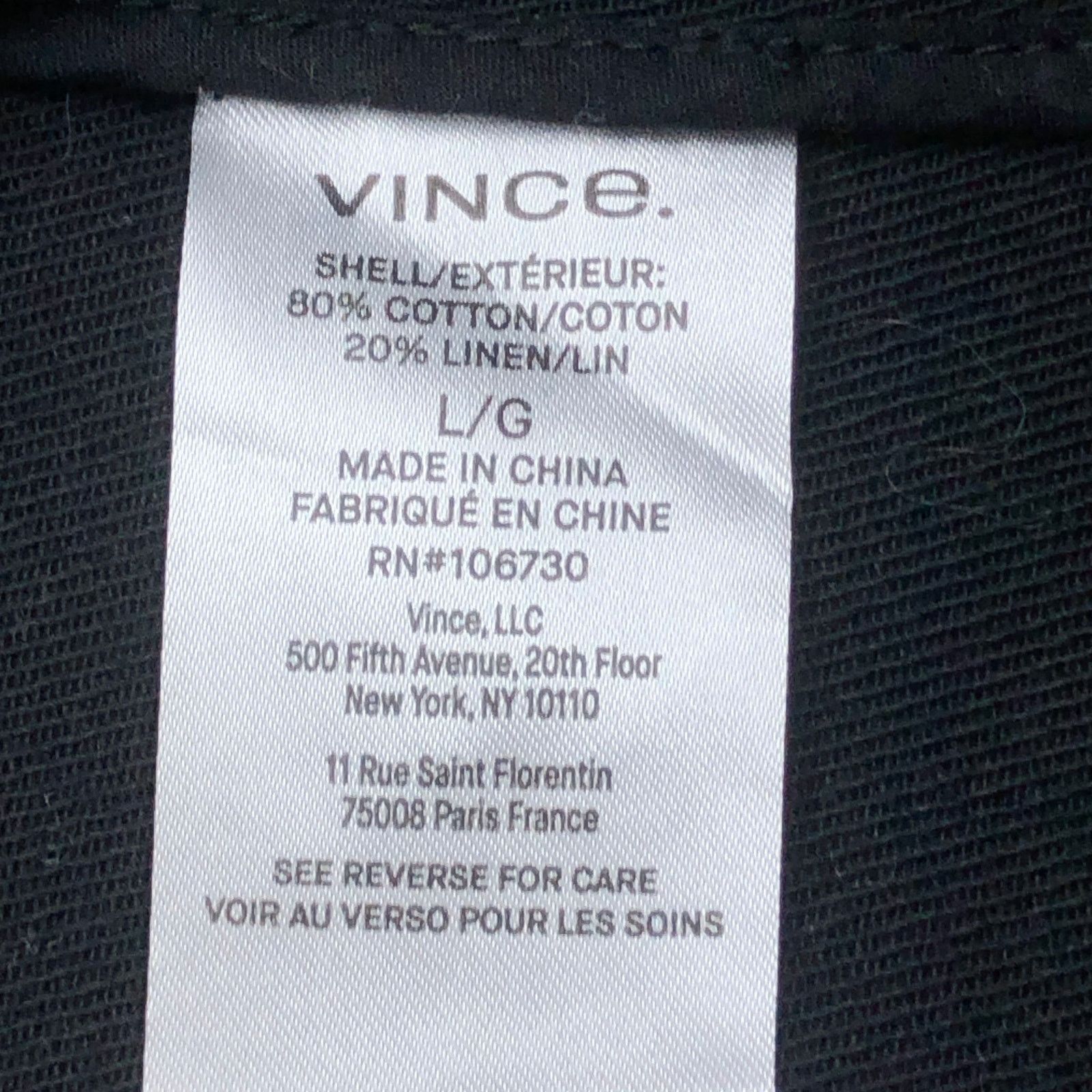 Vince Vince Jacket L Black Cropped Single Button Notch Lapel Linen Size L / US 10 / IT 46 - 15 Thumbnail