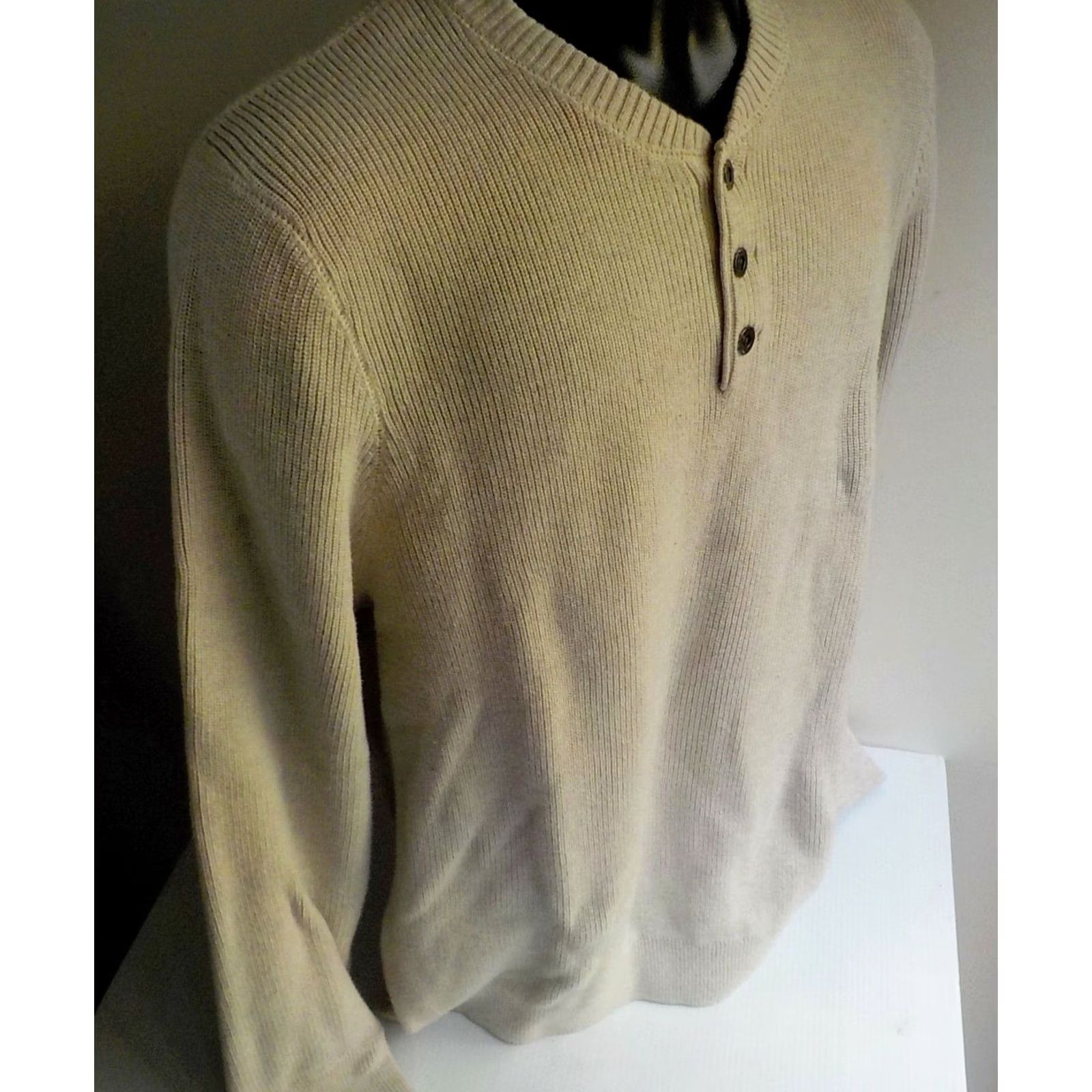 Eddie Bauer Eddie Bauer Henley Pullover Sweater 100% Cotton Ivory XL Mens Adults Regular Size Shirt Pullover 3 Button Size US XL / EU 56 / 4 - 3 Thumbnail