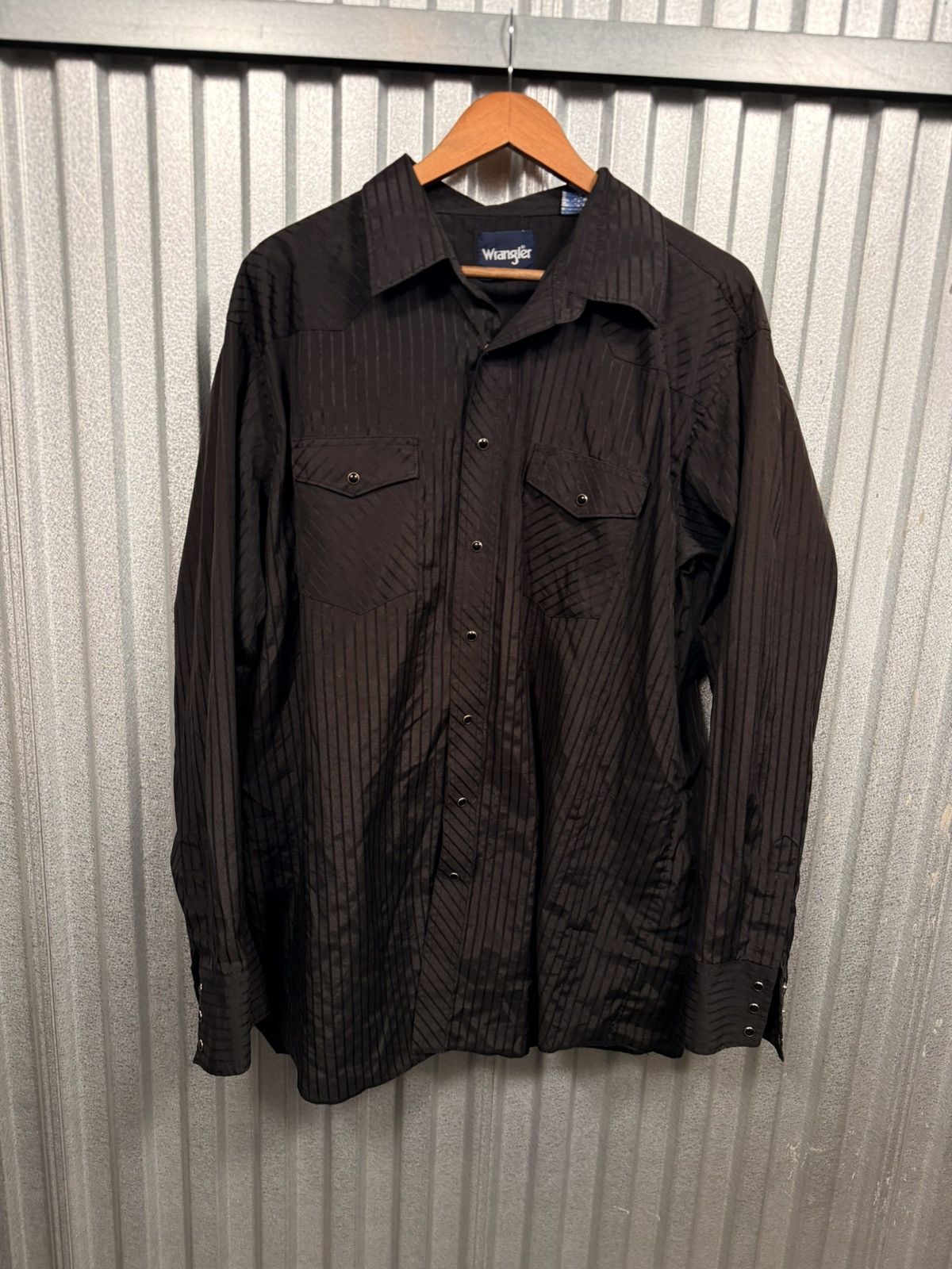 Wrangler Vintage Western Wrangler Pinstripe Pearl Snap Button Up Shir Size US XL / EU 56 / 4 - 4 Thumbnail