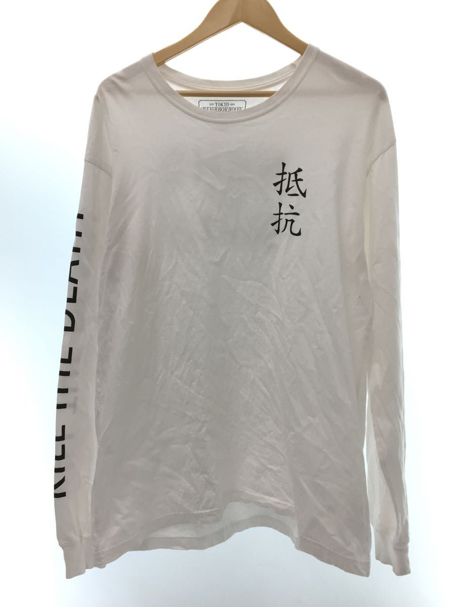 T-Shirts Long sleeve Cotton Message Print Pullover White