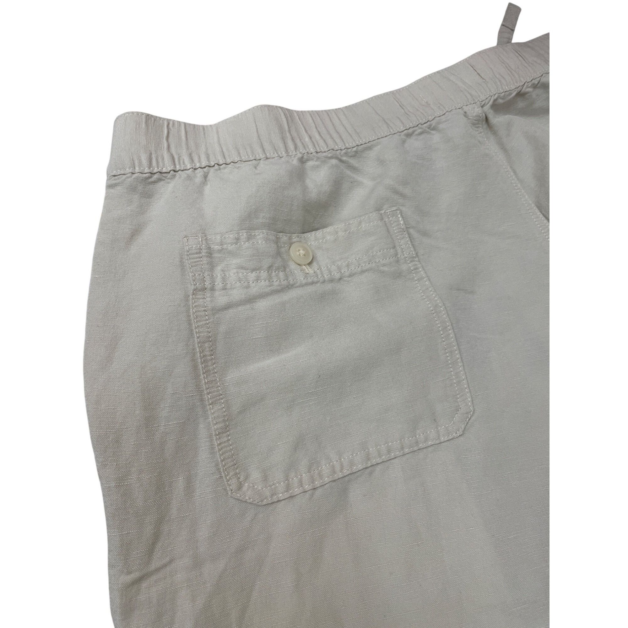 Cubavera Cubavera womans beige Drawstring Linen blend wide leg pants Size 24" / US 00 / IT 34 - 12 Thumbnail