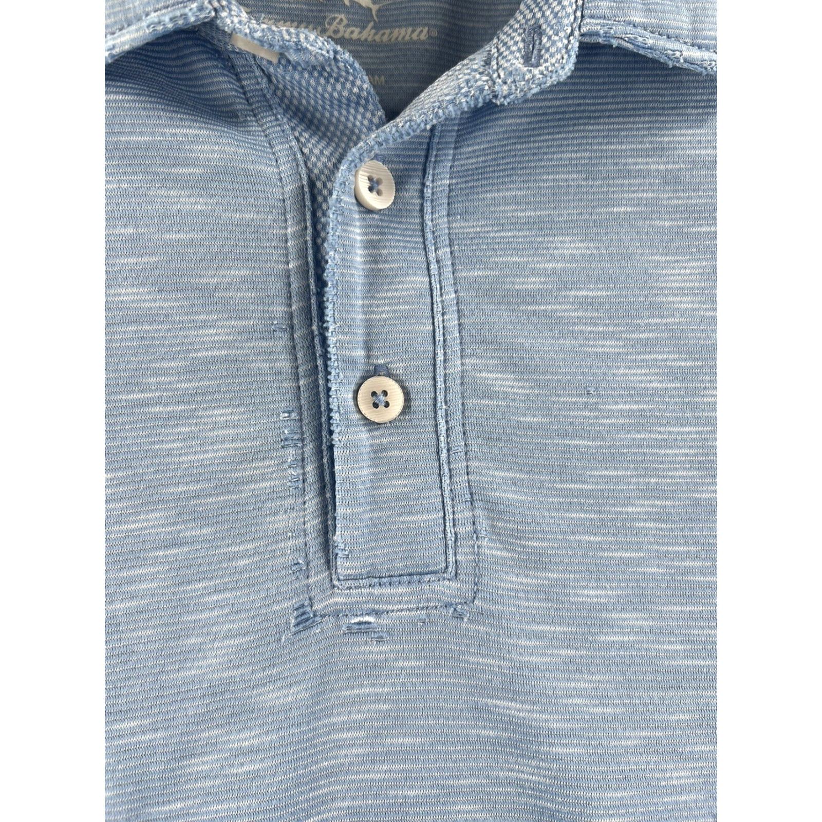 Tommy Bahama Tommy Bahama Polo Shirt Mens Large Blue Solid Cotton Island Zone Golf Casual Short Sleeve Size US L / EU 52-54 / 3 - 3 Thumbnail