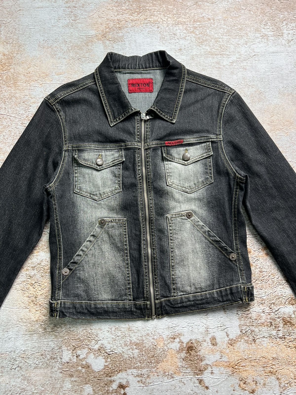 Vintage Vintage Japanese washed denim zip jacket Size S / US 4 / IT 40 - 3 Thumbnail