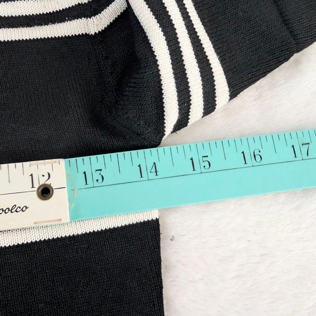 SER.O.YA SER.O.YA Ry Striped Knit Black & White Short Sleeve Sweater Size S / US 4 / IT 40 - 6 Thumbnail