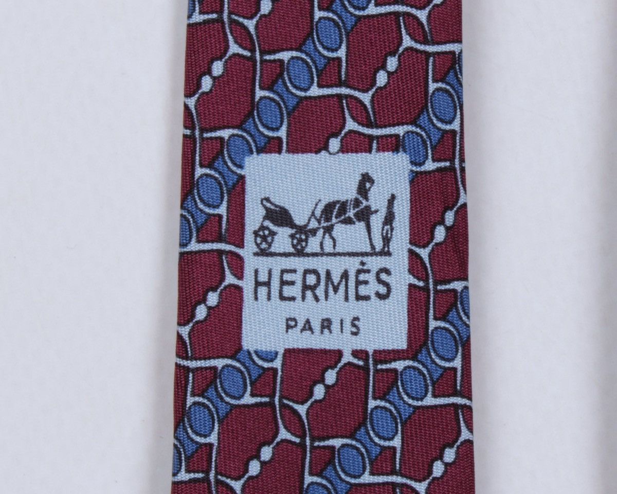Designer × Hermes HERMES Paris 864 PA Geometric Abstract Silk Tie Size ONE SIZE - 4 Thumbnail
