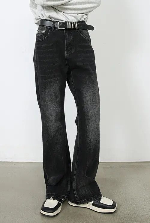 VIBE Loose straight men's retro casual flared jeans Size US 32 / EU 48 - 6 Thumbnail