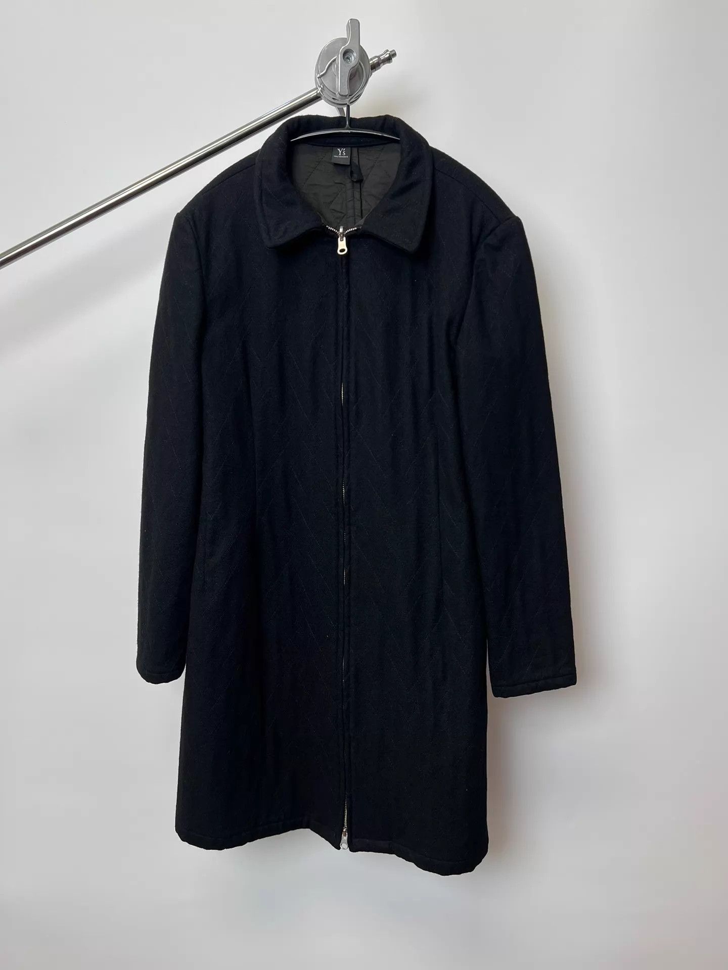 Yohji Yamamoto Yohji Yamamoto YS Dark Check Cinched Wool A-Line Coat Size M / US 6-8 / IT 42-44 - 1 Thumbnail