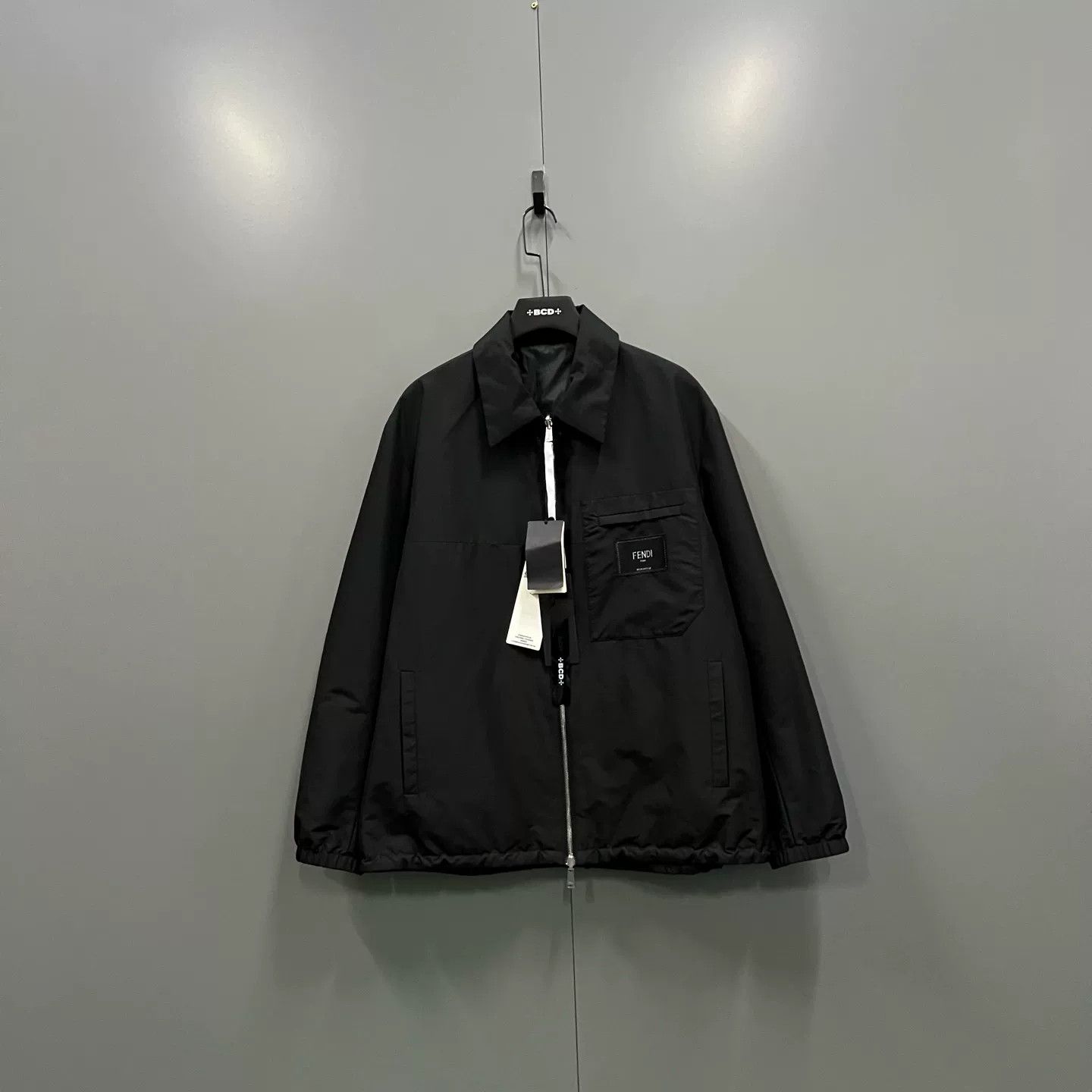 Fendi FENDI Black Logo Reversible Cotton Jacket Size US S / EU 44-46 / 1 - 1 Thumbnail
