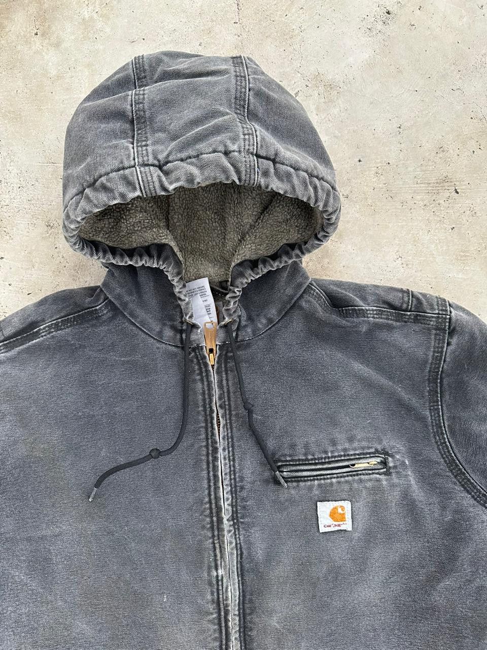 Carhartt × Vintage Vintage Carhartt hooded jacket faded black Size XL / US 12-14 / IT 48-50 - 4 Thumbnail