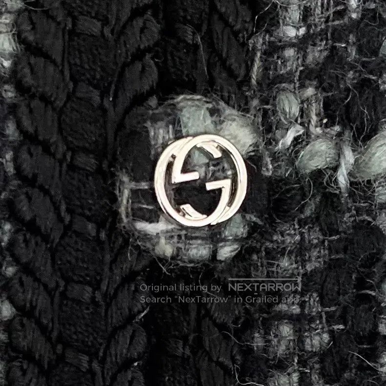 Gucci Gucci Dark gray logo jacquard full-print wool woven tweed Size XS / US 0-2 / IT 36-38 - 5 Thumbnail