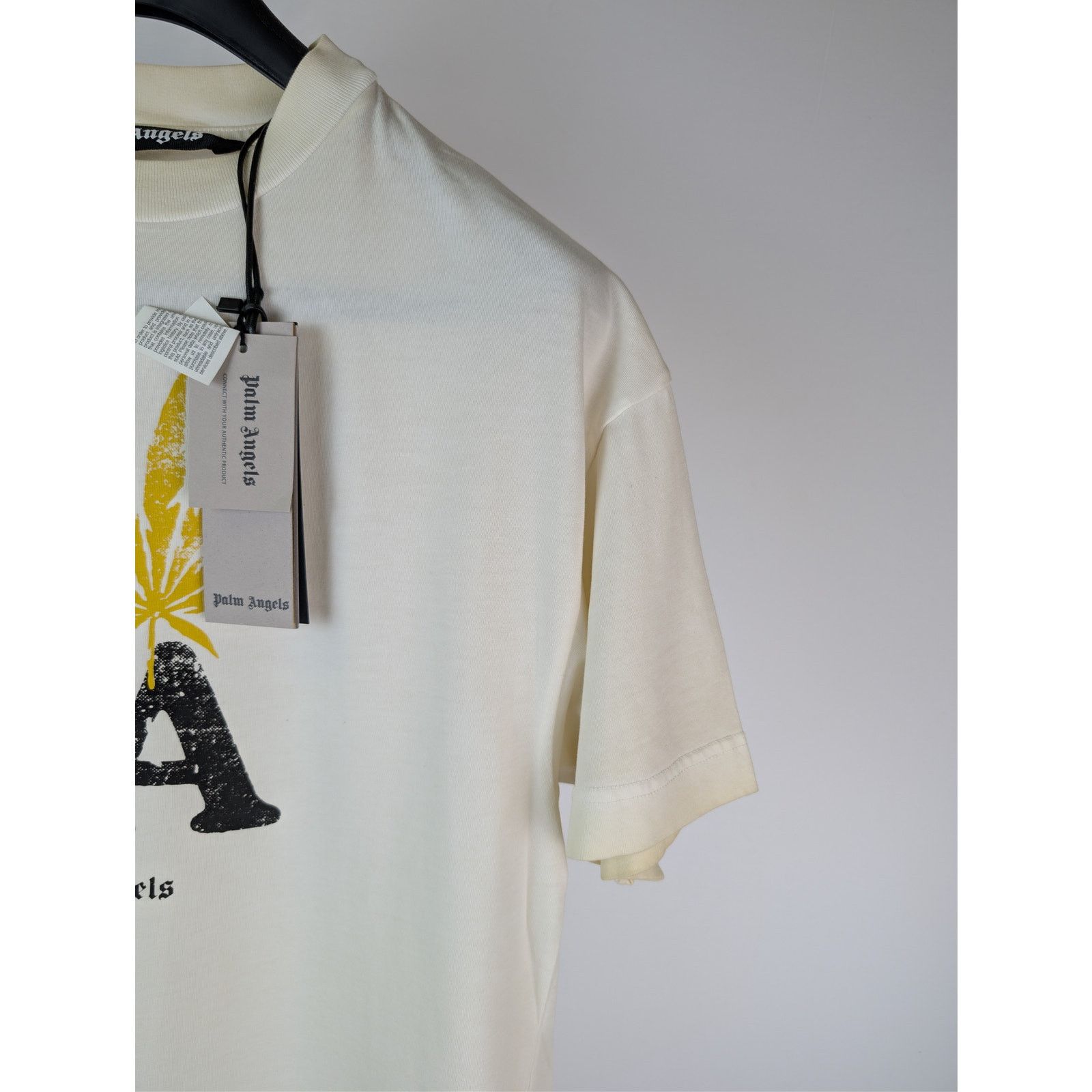 Palm Angels o1rshd1 Double Oversized LA T-Shirt in Off White / Yellow Size US XL / EU 56 / 4 - 5 Thumbnail