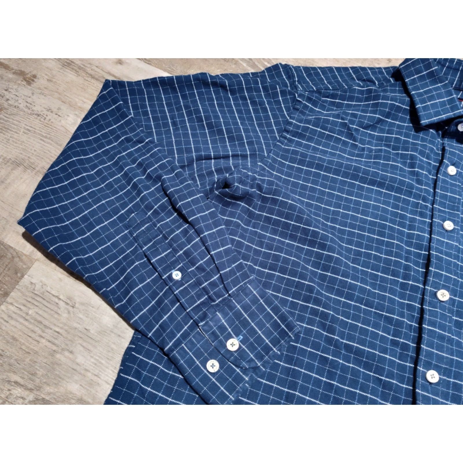 UNTUCKit VINTAGE UNTUCKit Men's Flannel Shirt Long Sleeve Casual Button-Up Blue White 90s Mens Size US L / EU 52-54 / 3 - 5 Thumbnail
