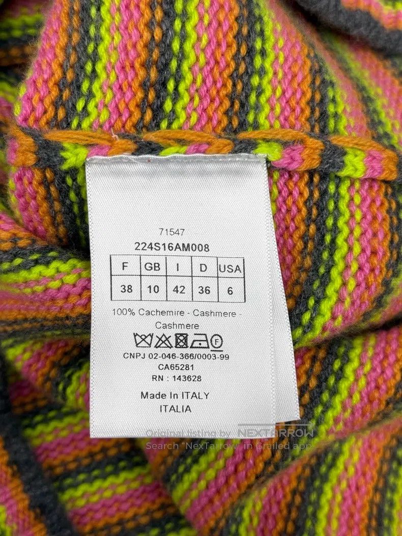 Dior Dior Colourful striped cashmere knitted short sleeves Size XS / US 0-2 / IT 36-38 - 5 Thumbnail