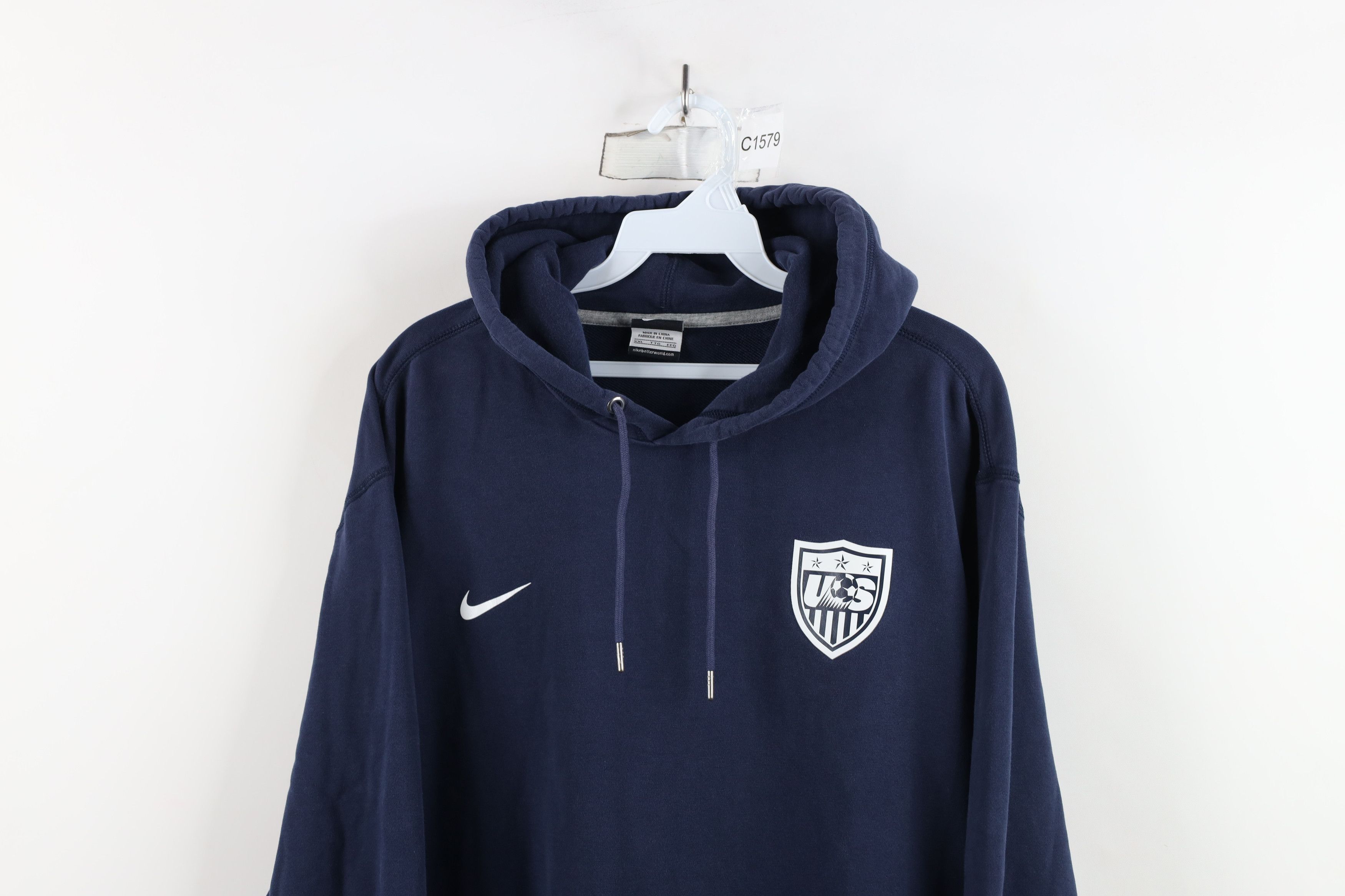 Nike Vintage Nike Scott Mini Swoosh Team USA Soccer Hoodie Blue Size US XXL / EU 58 / 5 - 2 Thumbnail