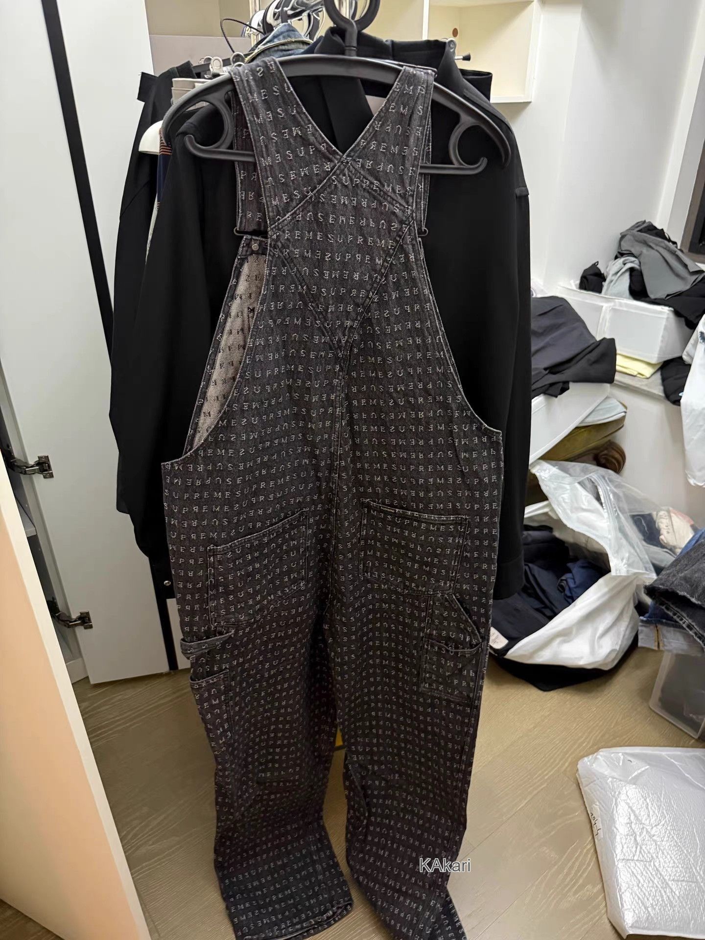 Supreme Black Patterned Denim Overalls Size US 28 / EU 44 - 2 Thumbnail