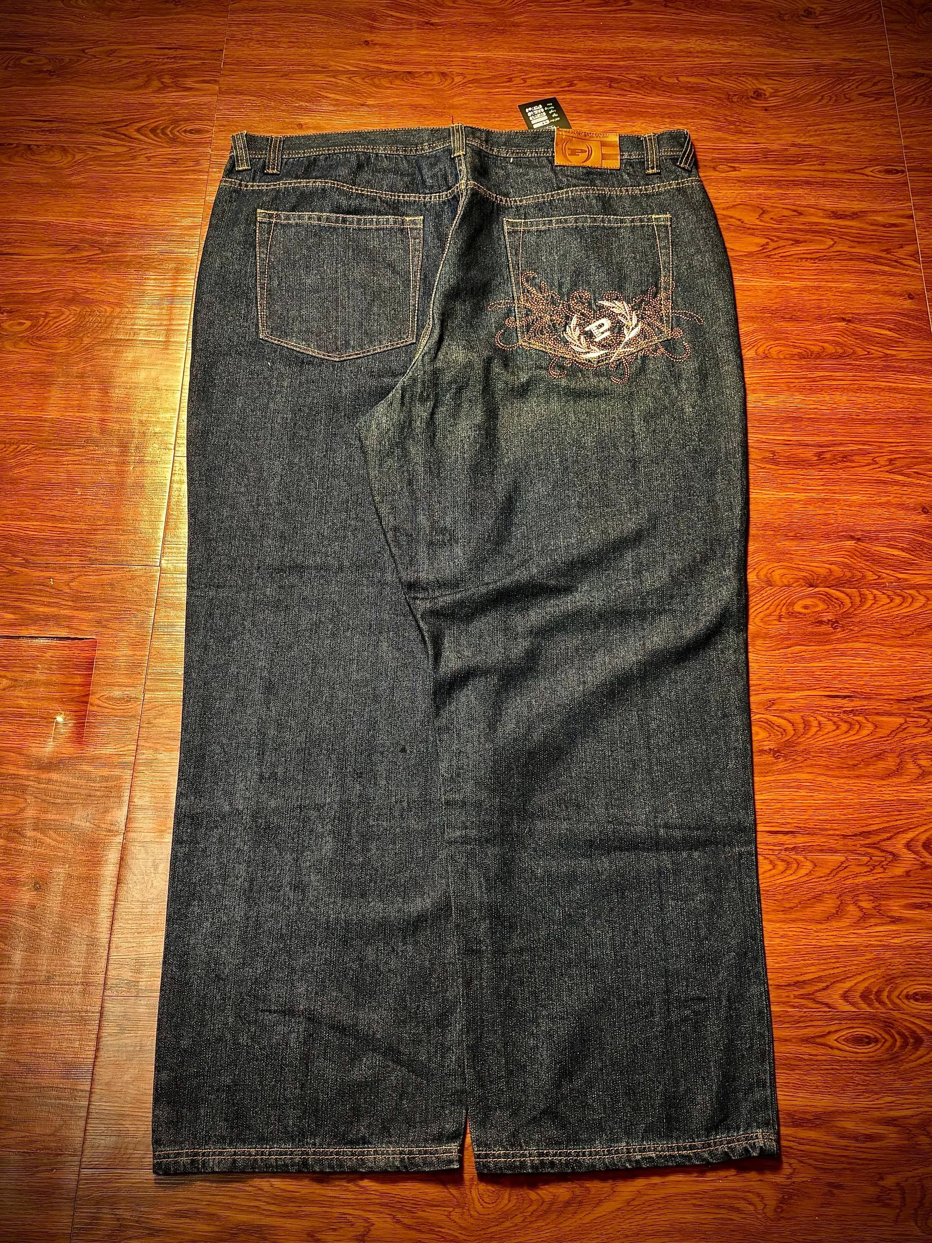 Phat Farm Vintage 00s Phat Farm Blue Denim Tribal Design Style Size US 44 / EU 60 - 1 Thumbnail