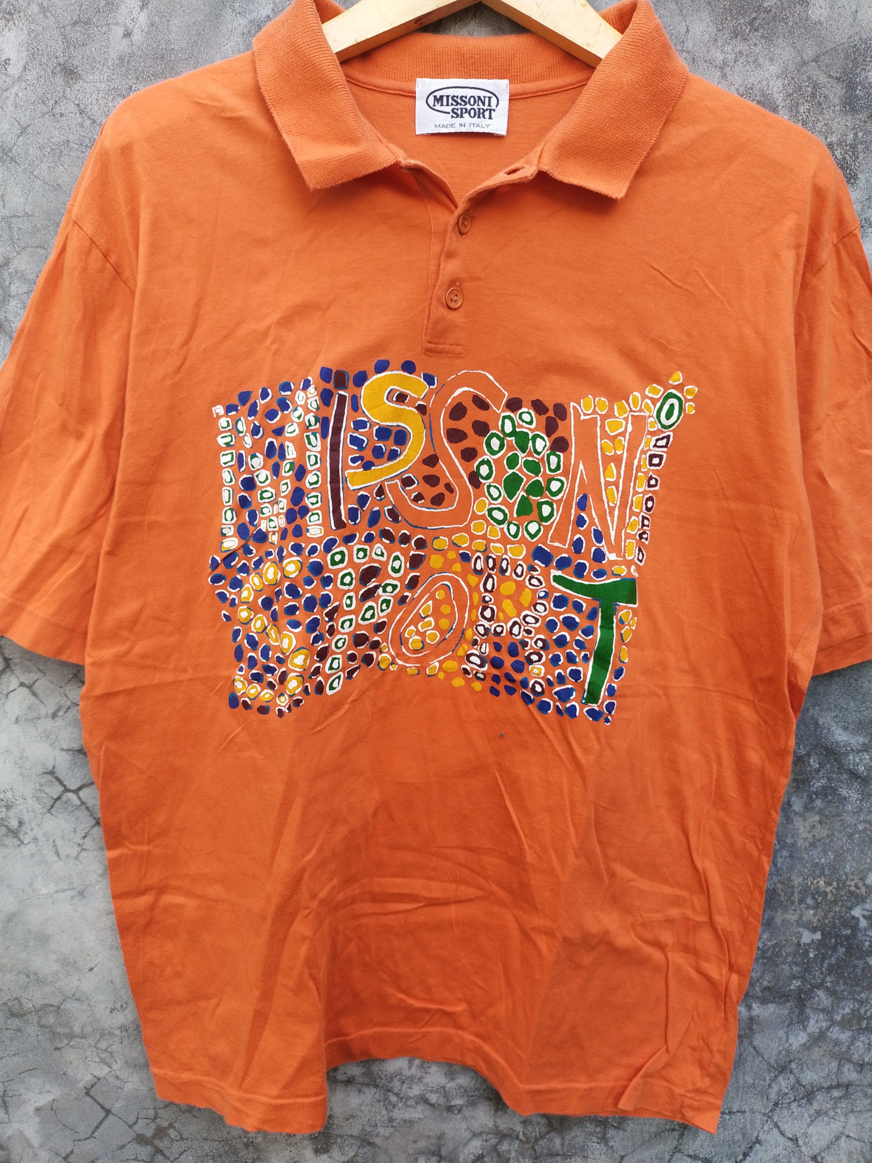 Missoni Vintage Missoni Sport Graphic Polo Shirt Size US M / EU 48-50 / 2 - 3 Thumbnail