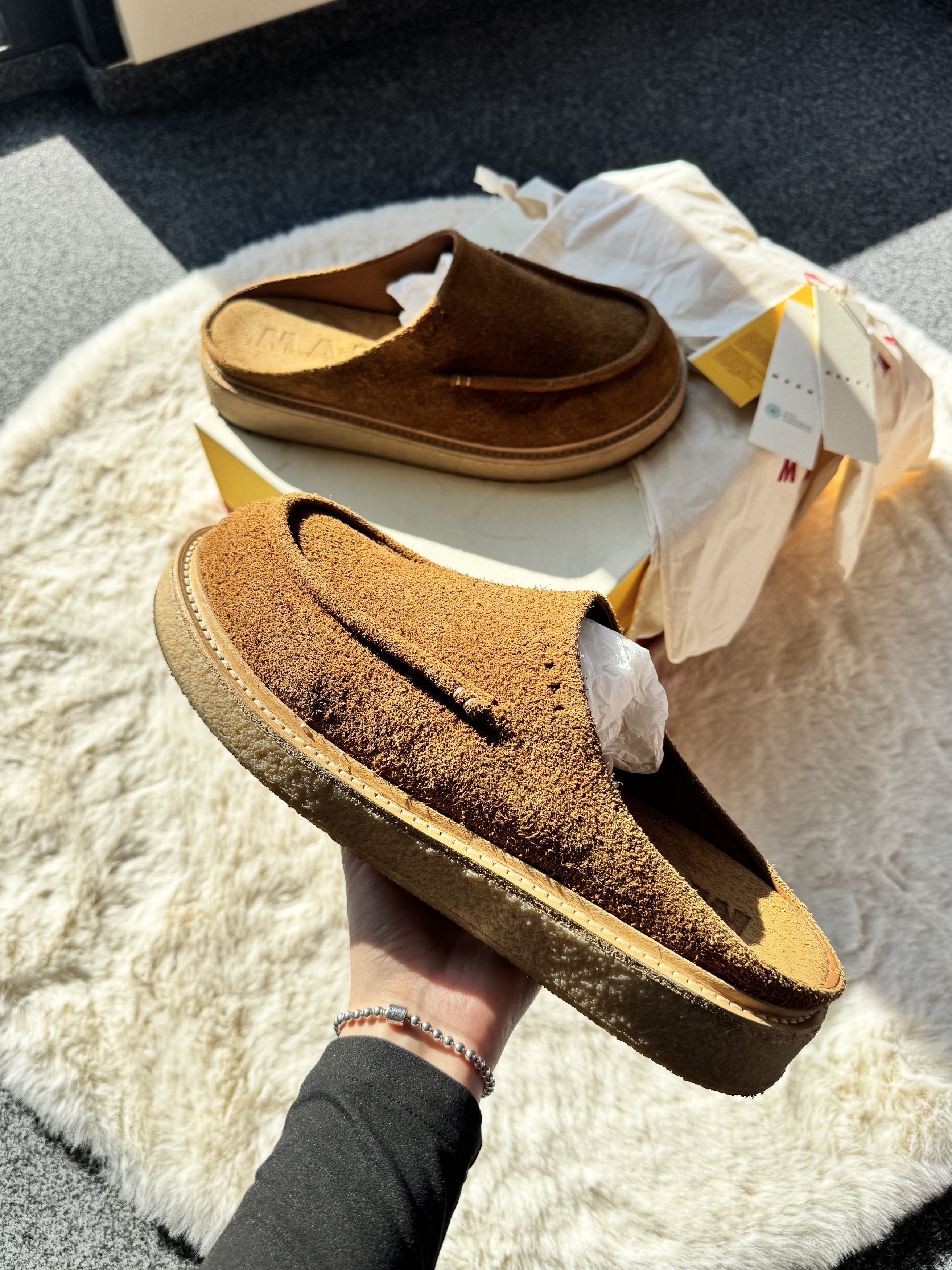Marni Marni suede slip-on flip-flops 44 camel Size US 11 / EU 44 - 3 Thumbnail