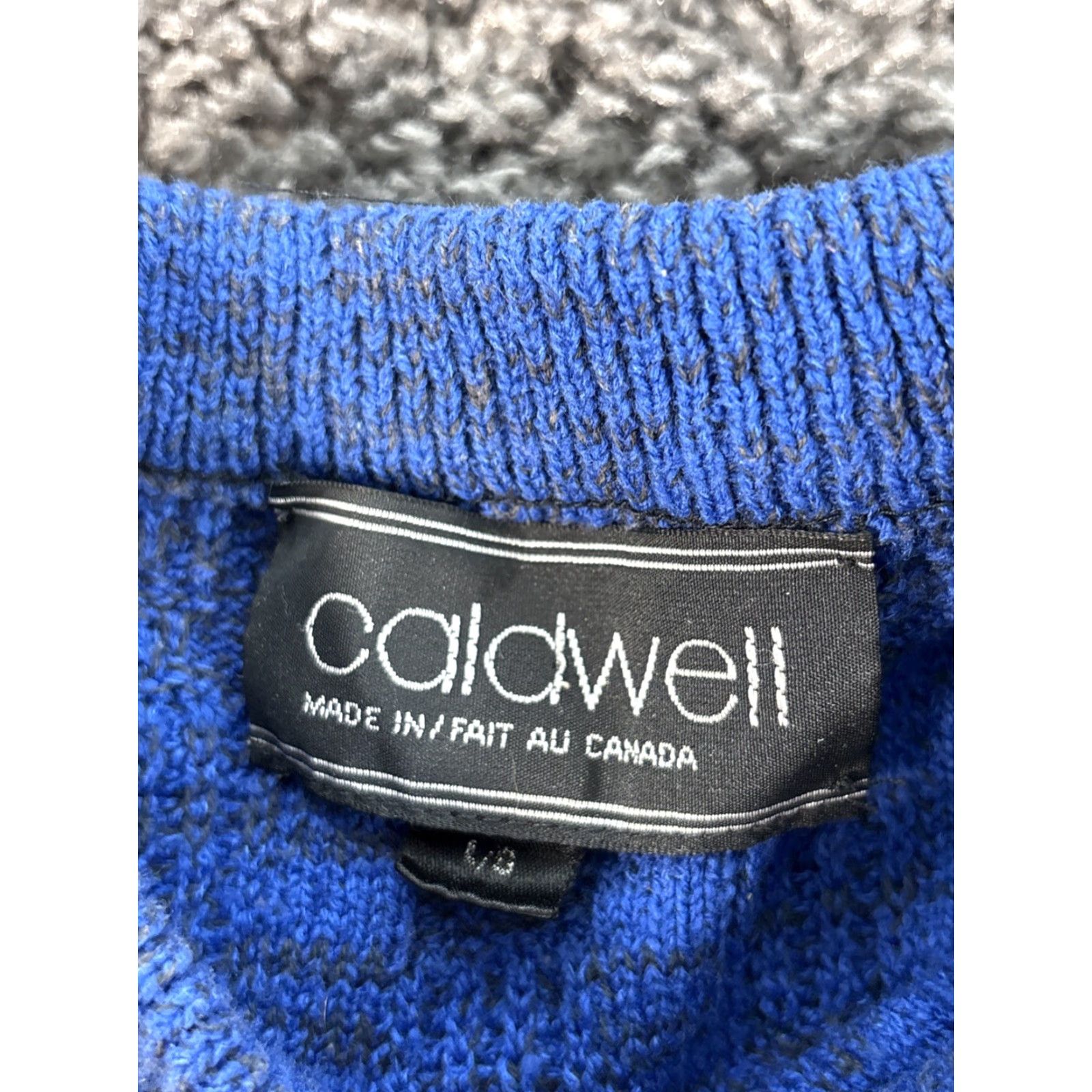 Vintage VINTAGE Caldwell Sweater Mens Large Knit Chunky Blue Ribbed 90s Crew Neck Pullover Cotton Knit Size US L / EU 52-54 / 3 - 4 Thumbnail