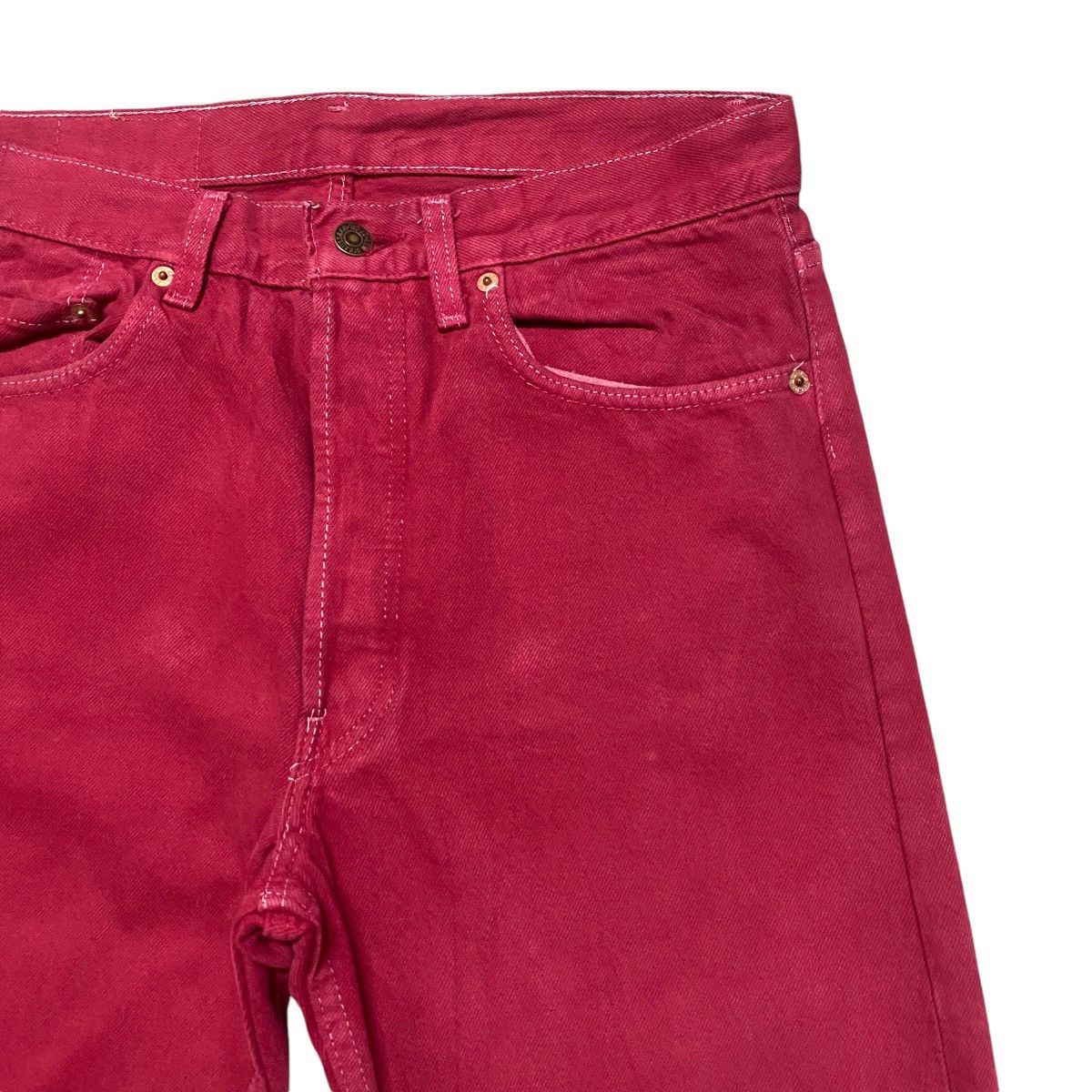 Levi's Vintage 90s Levis 501 Red Denim Jeans Dyed Size US 31 - 5 Thumbnail