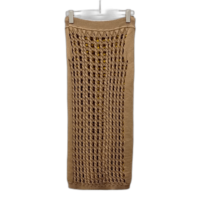 Fendi Fendi Brown Hollow Knit Midi Skirt Size 41" - 1 Thumbnail