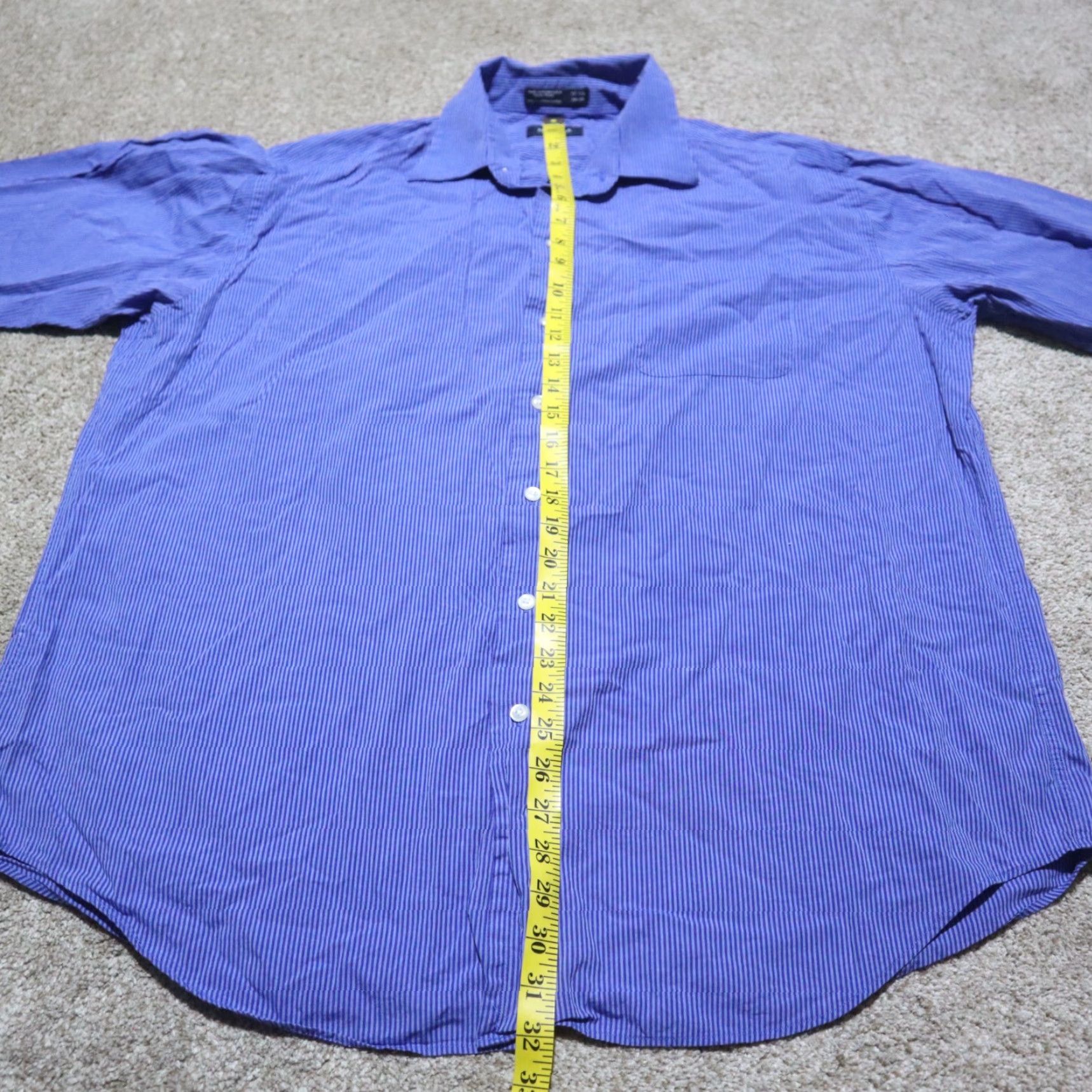 Nautica Nautica Shirt Mens Blue Striped Long Sleeve Button-Up 17.5 34/35 Size US XXL / EU 58 / 5 - 6 Thumbnail