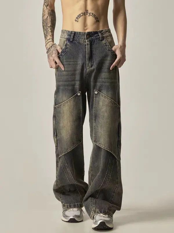 VIBE Vintage Maillard Deconstructed Work Straight Leg Jeans Size US 30 / EU 46 - 5 Thumbnail