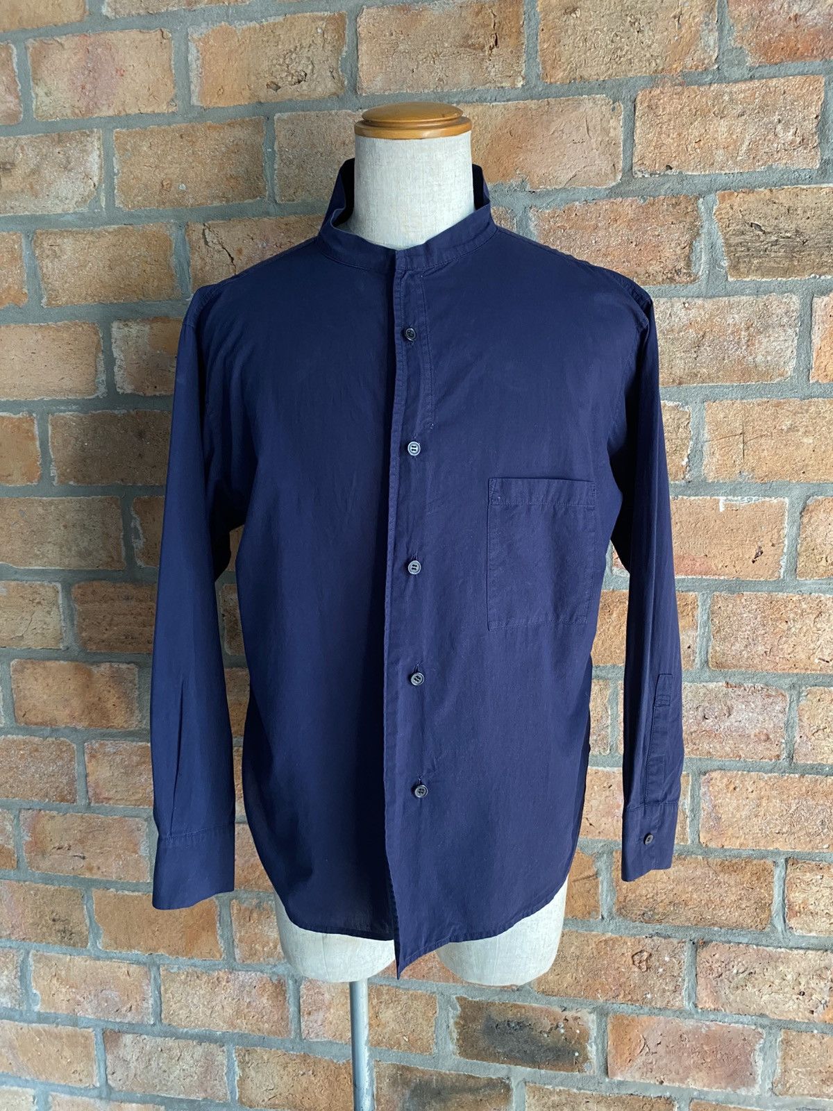 Y's Y's Yohji Yamamoto Blue Mandarin Collar Shirt Size US M / EU 48-50 / 2 - 7 Thumbnail