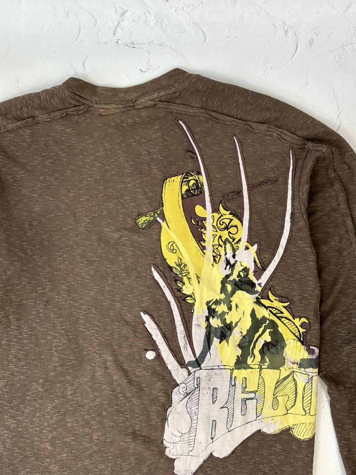 If Six Was Nine Y2K Vintage Religion Torn Distressed Brown Sweater Size US M / EU 48-50 / 2 - 16 Thumbnail