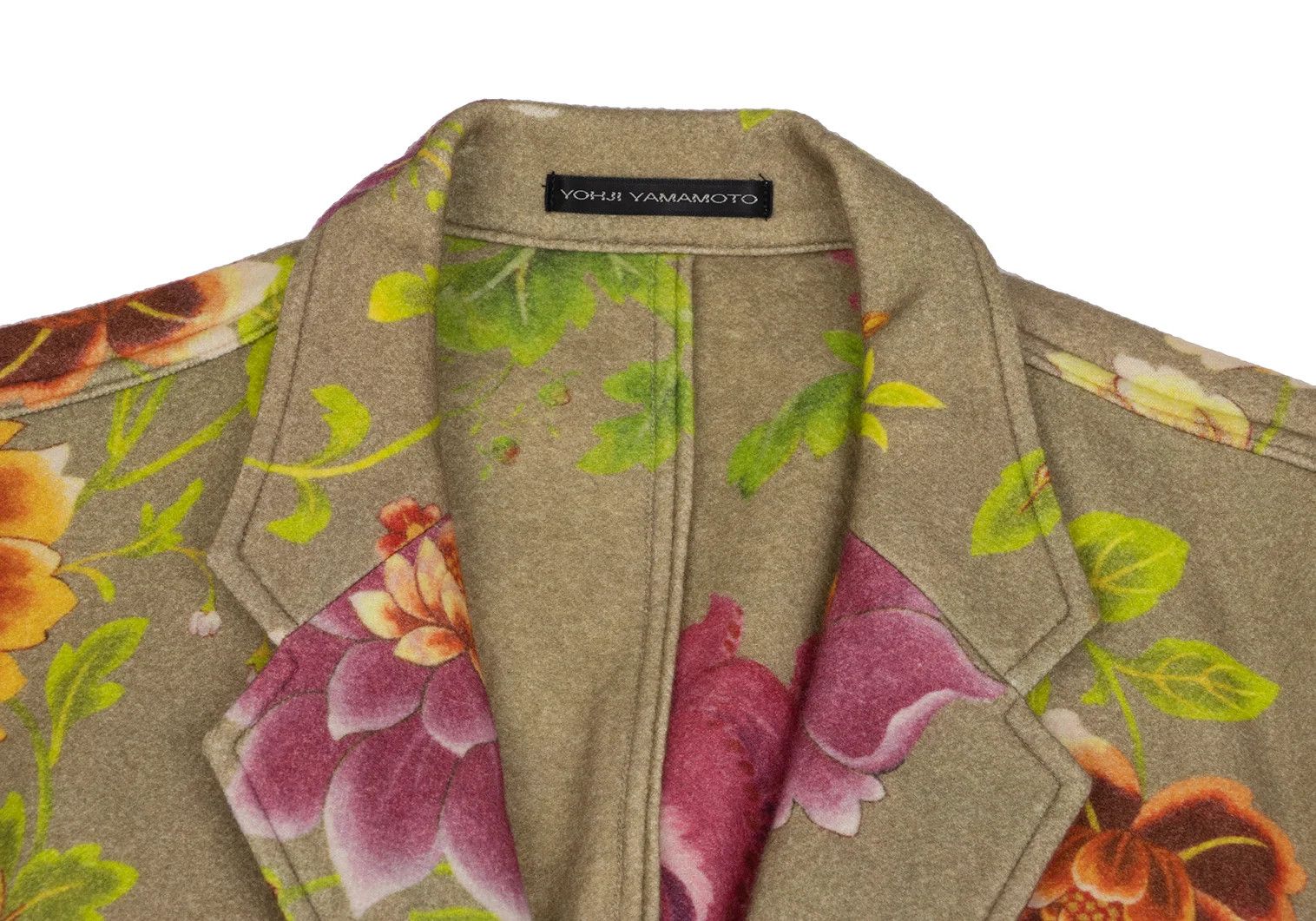Jean Paul Gaultier Wool Floral Print Reversible Jacket in Khaki Multi Size US M / EU 48-50 / 2 - 3 Thumbnail