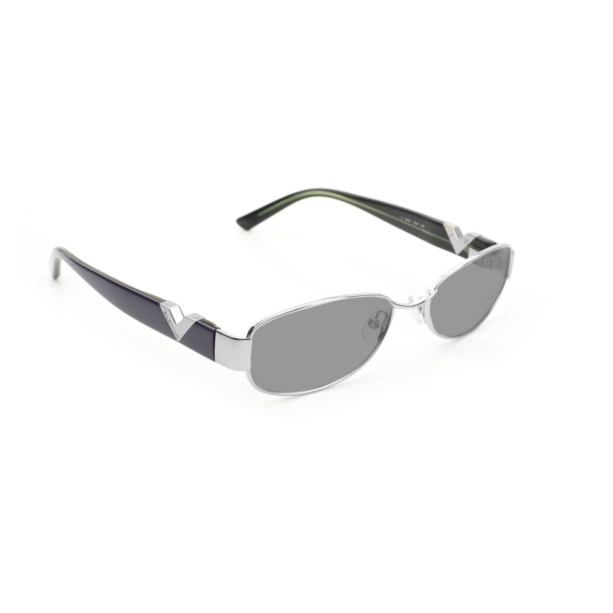 Valentino Valentino '90s Signature Purple Metal Rectangular Sunglasses Size ONE SIZE - 2 Thumbnail