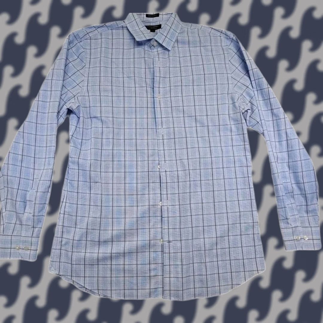 Banana Republic Banana Republic Blue Plaid Button-Up Shirt Slim Fit L Men Long Sleeve Casual Modern Geometric Plaid Size US L / EU 52-54 / 3 - 1 Thumbnail