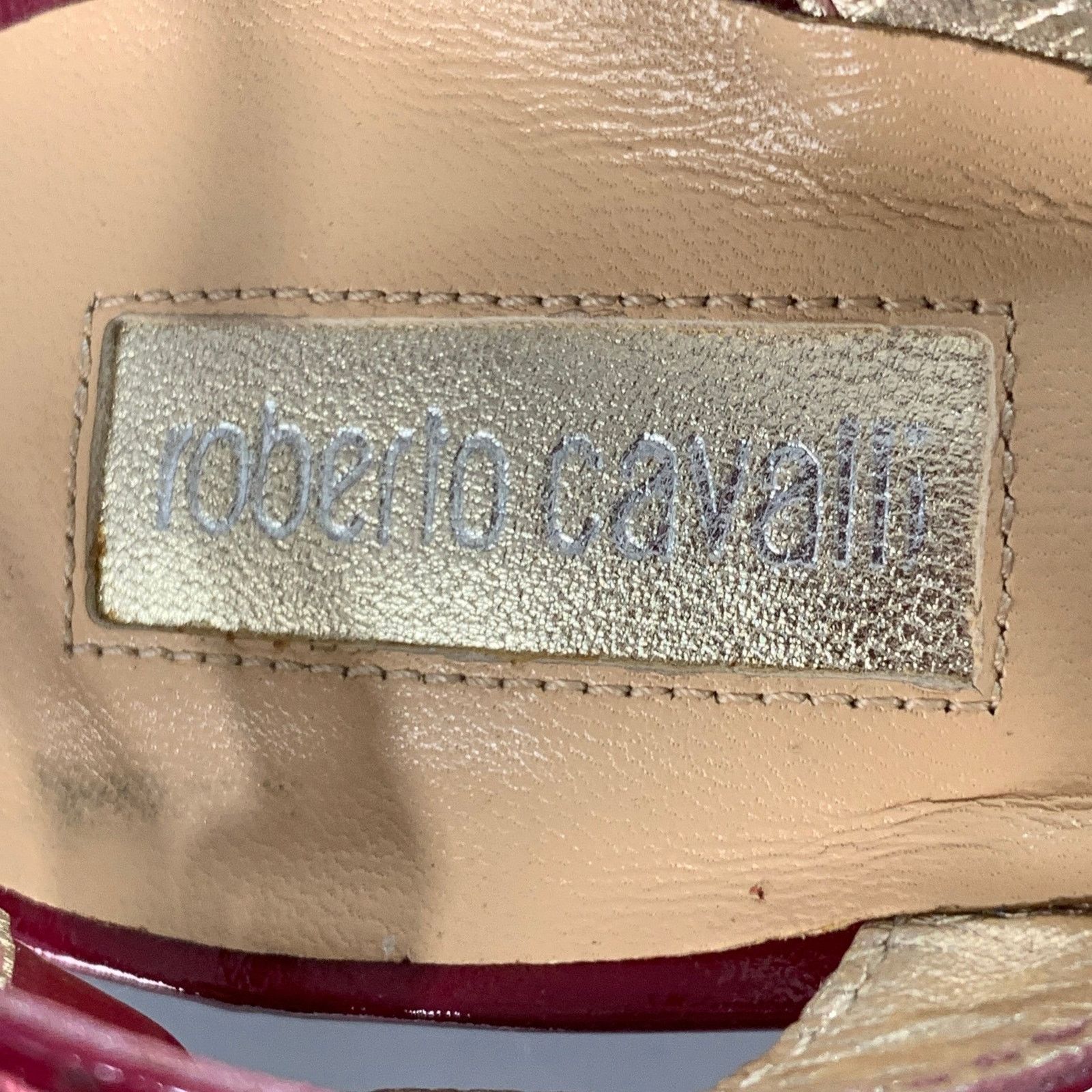 Roberto Cavalli Size 6 Pink Mixed Materials Patent Leather Platform Sandals Size US 6 / IT 36 - 6 Thumbnail