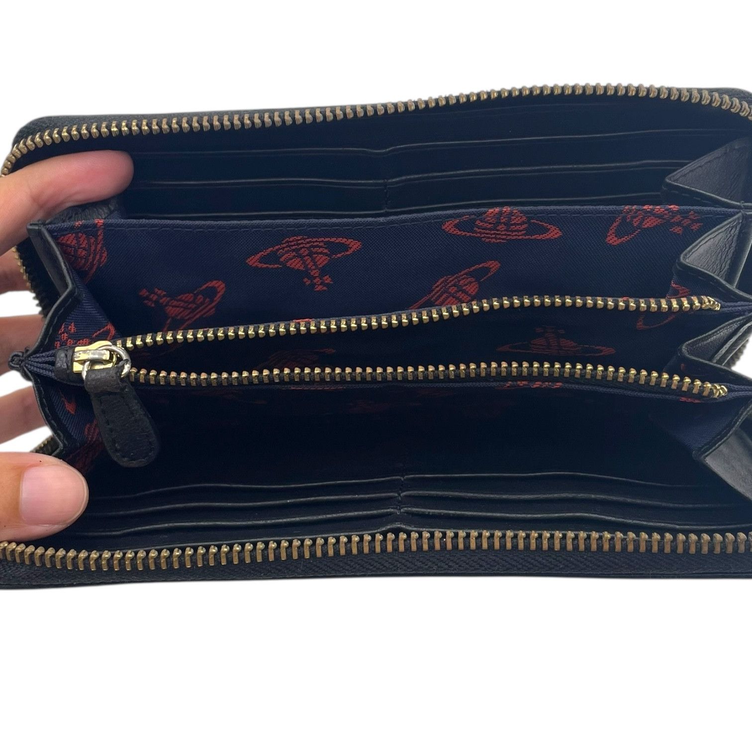 Vivienne Westwood Vivienne Westwood Leather Wallet Orb Logo Zip Around Black Size ONE SIZE - 7 Thumbnail