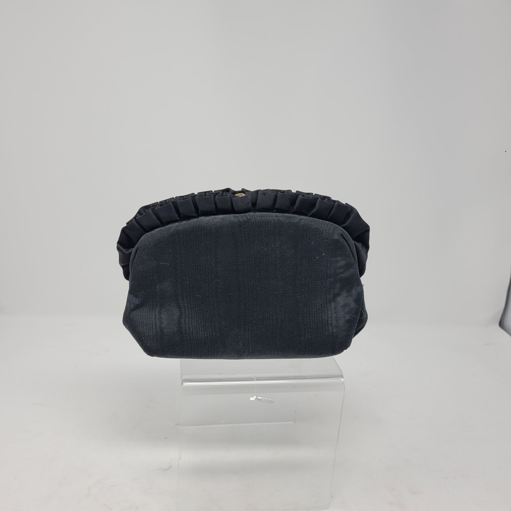 Vintage Vtg Black Ruffle Grained Satin Formal Evening Convertible Cl Size ONE SIZE - 8 Thumbnail