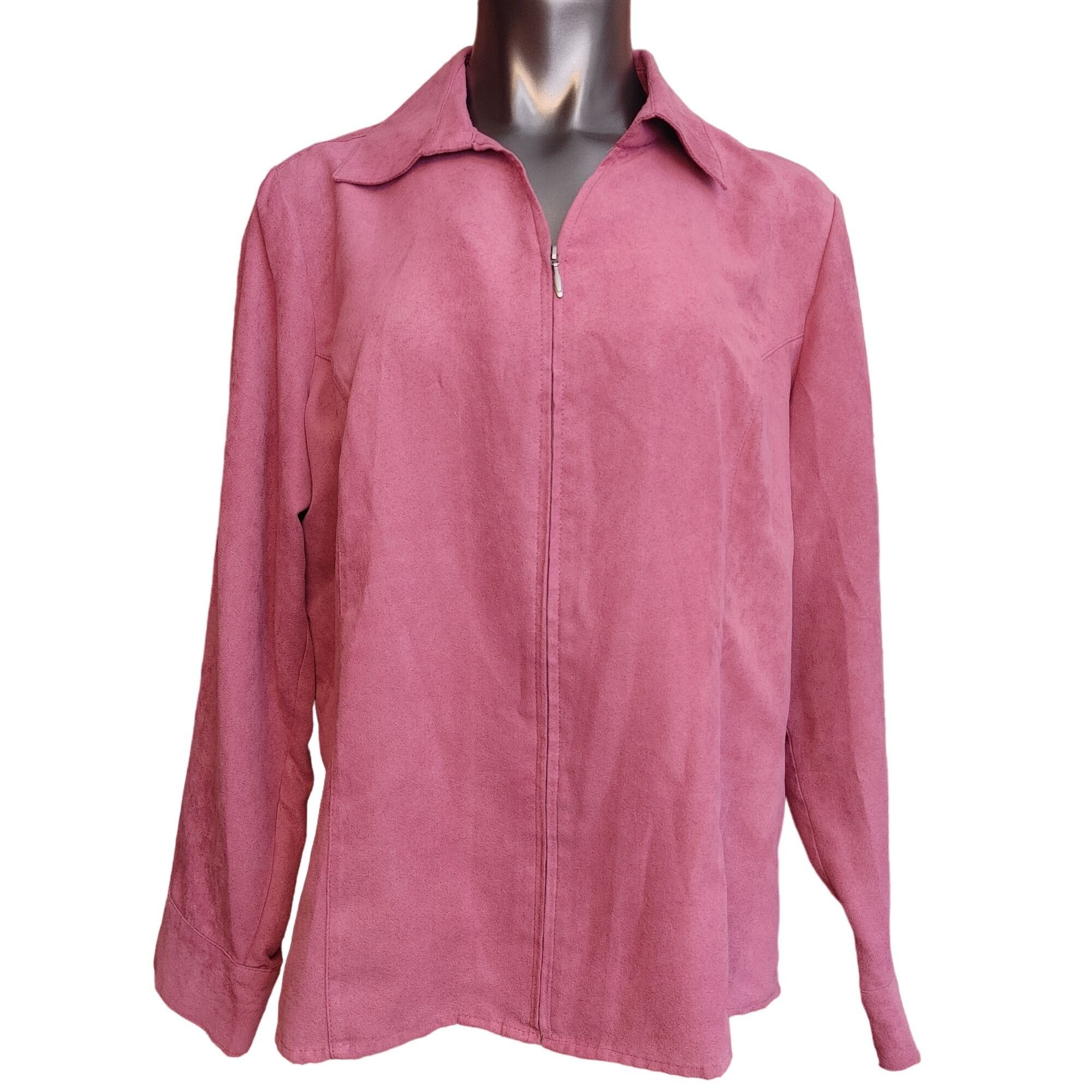 Croft & Barrow Croft & Barrow Women's Maroon Suede Long Sleeve Sweater Jack Size XL / US 12-14 / IT 48-50 - 1 Thumbnail