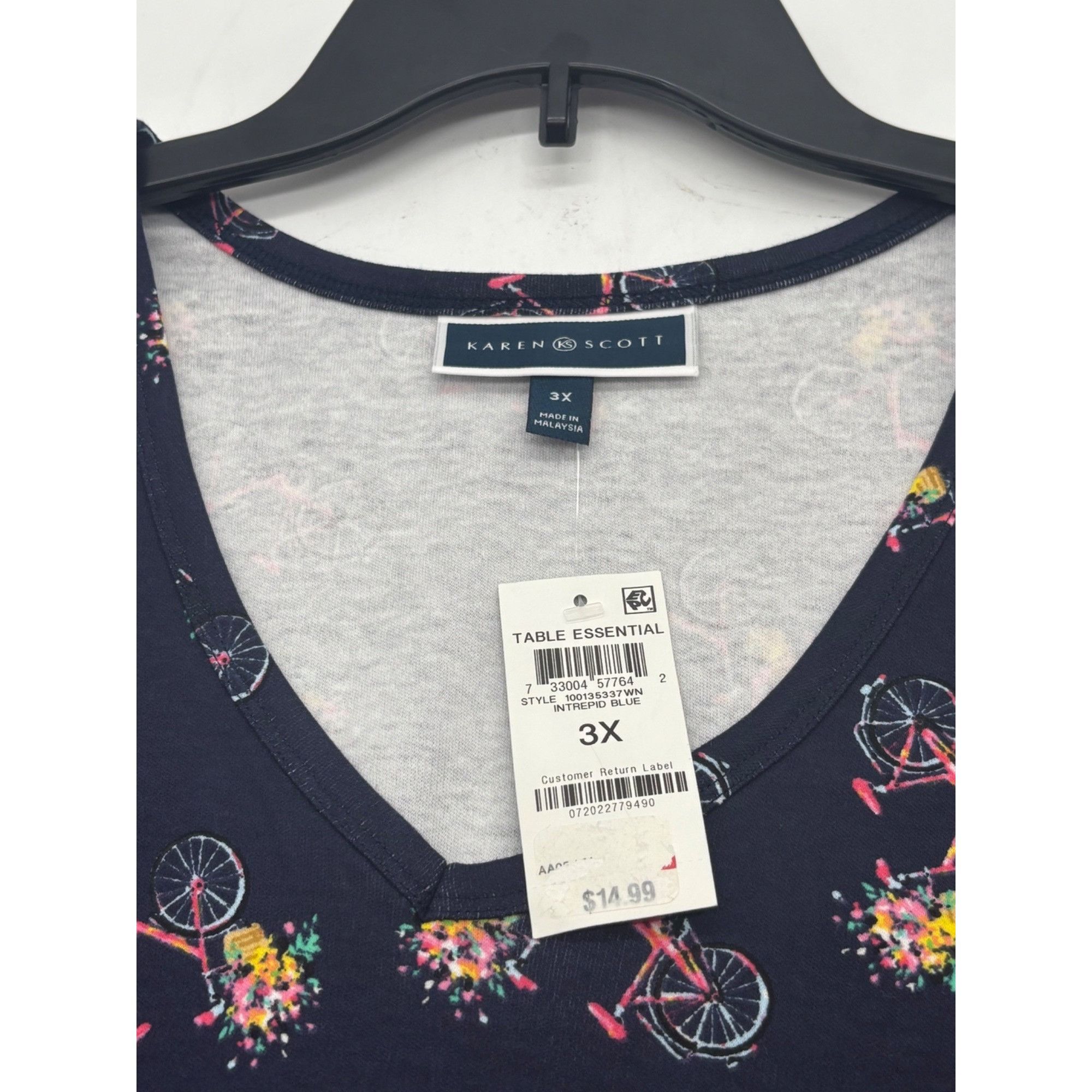 Other Karen Scott Plus Size 3/4-Sleeve Bicycle Dream Top, Intrepid Size ONE SIZE - 6 Thumbnail