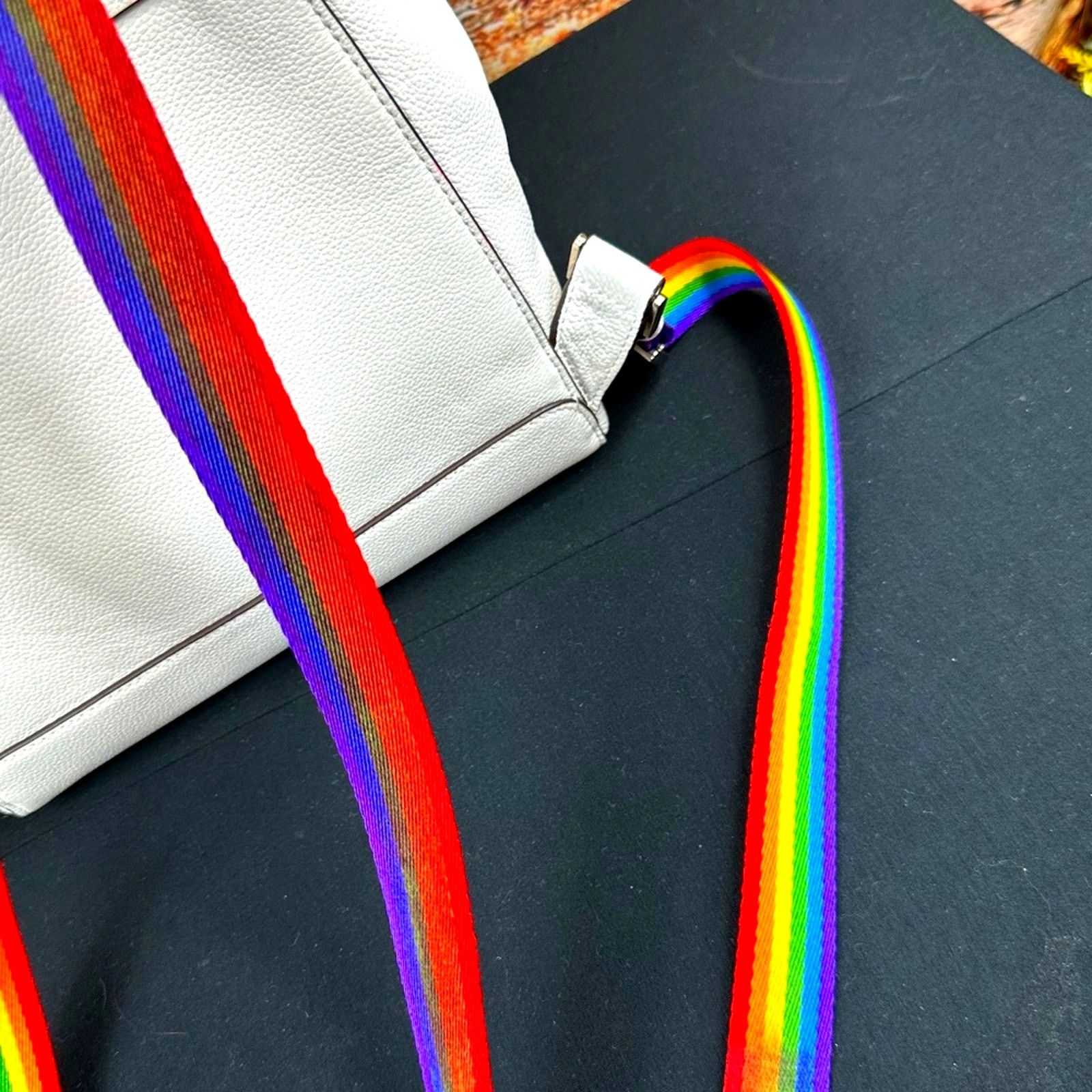 Kate Spade Kate Spade NY Pride Rainbow Darcy White Leather Backpack Size ONE SIZE - 15 Thumbnail