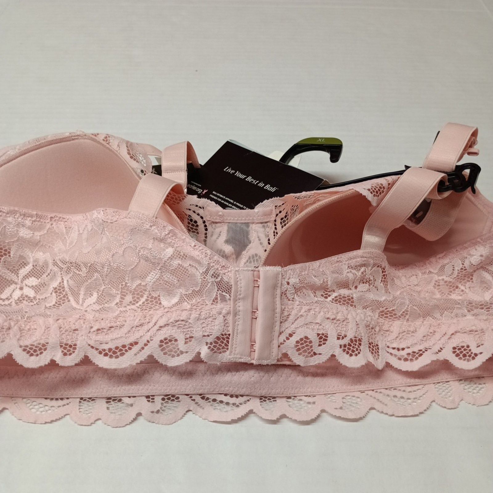 Other BALI Bra Women's Size XL Pink Lace Comfort Wireless Lined Size ONE SIZE - 8 Thumbnail