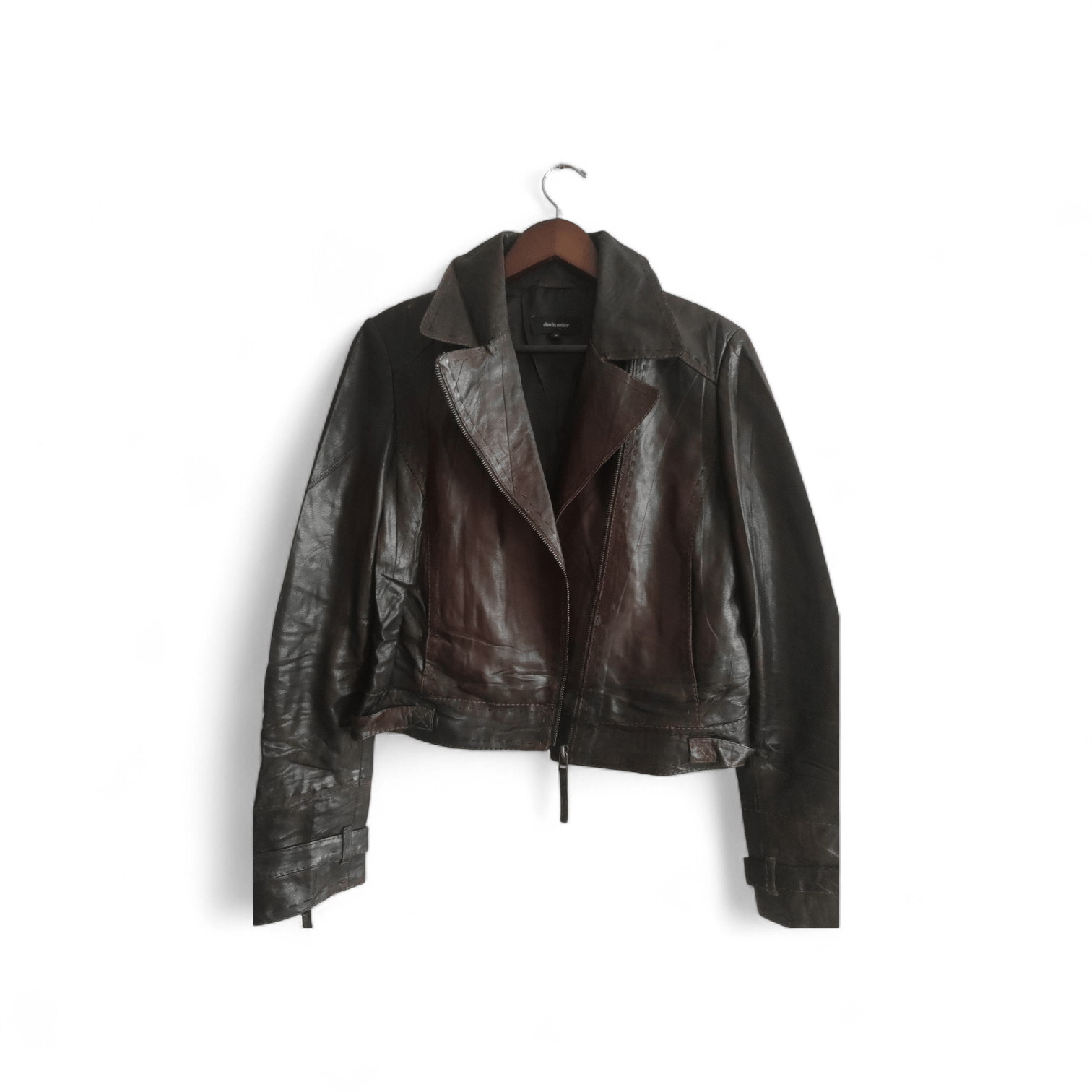 Genuine Leather Claudia Strater Genuine Soft Leather Biker Jacket Brown Size S / US 4 / IT 40 - 3 Thumbnail
