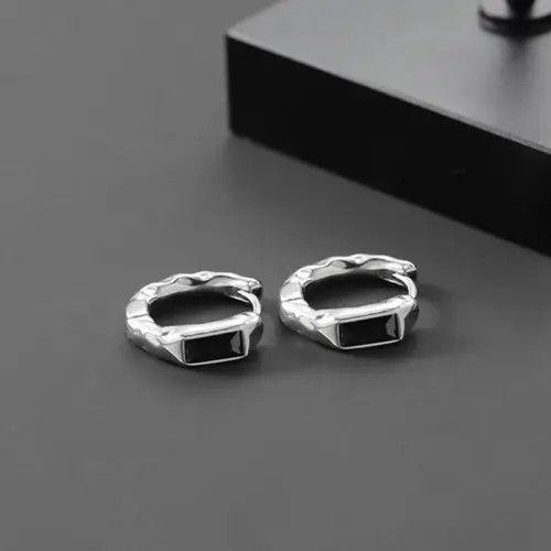 Other 925 Silver Plated Silver Hoop Earrings for Men Women Size ONE SIZE - 3 Thumbnail