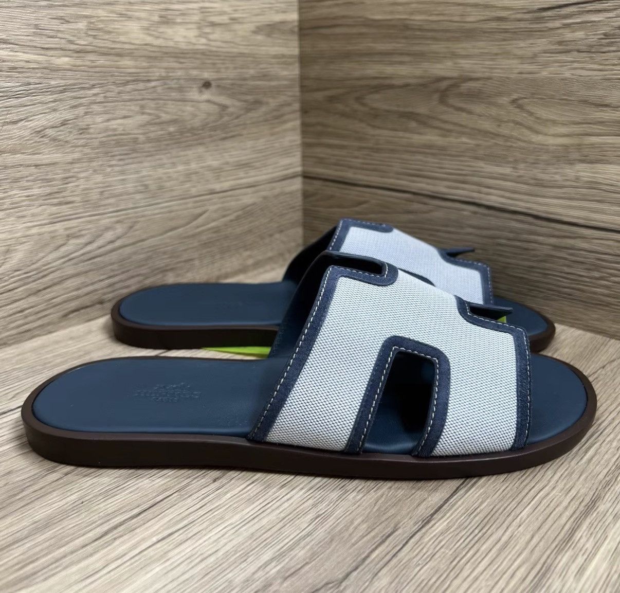 Hermes Hermès Blue & Grey H Slippers J41 Size US 7 / EU 40 - 3 Thumbnail