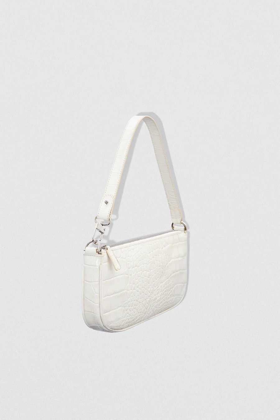o1mle1224 Size : OS/Croco Embossed Leather Bag in Cream